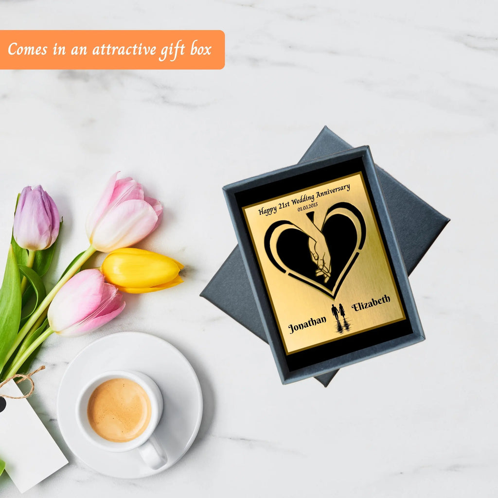 Infinite Love 21st wedding anniversary Brass mantelpiece Rowdy Robin