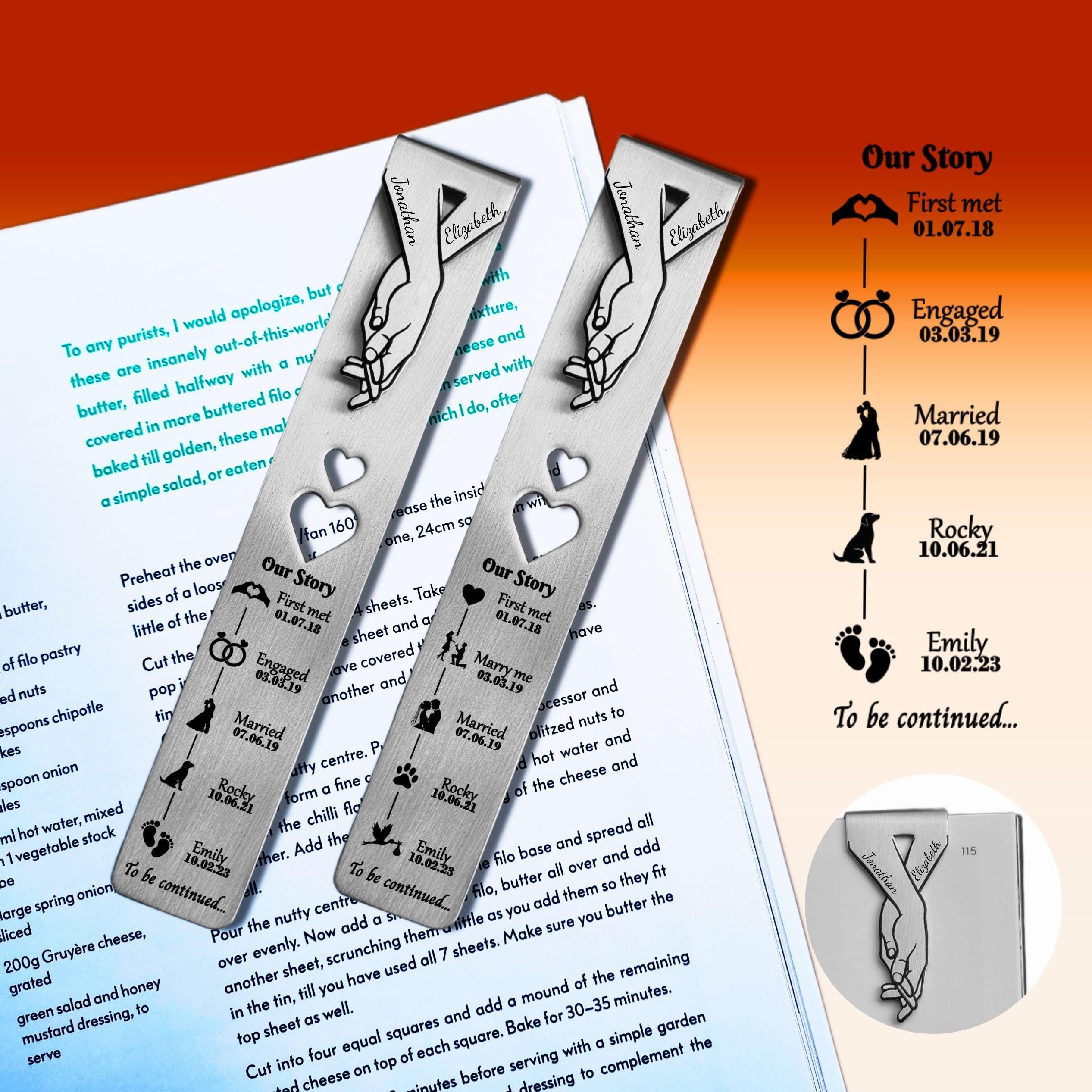 Our Story 11th Wedding Anniversary Steel Anniversary Bookmark Rowdy Robin