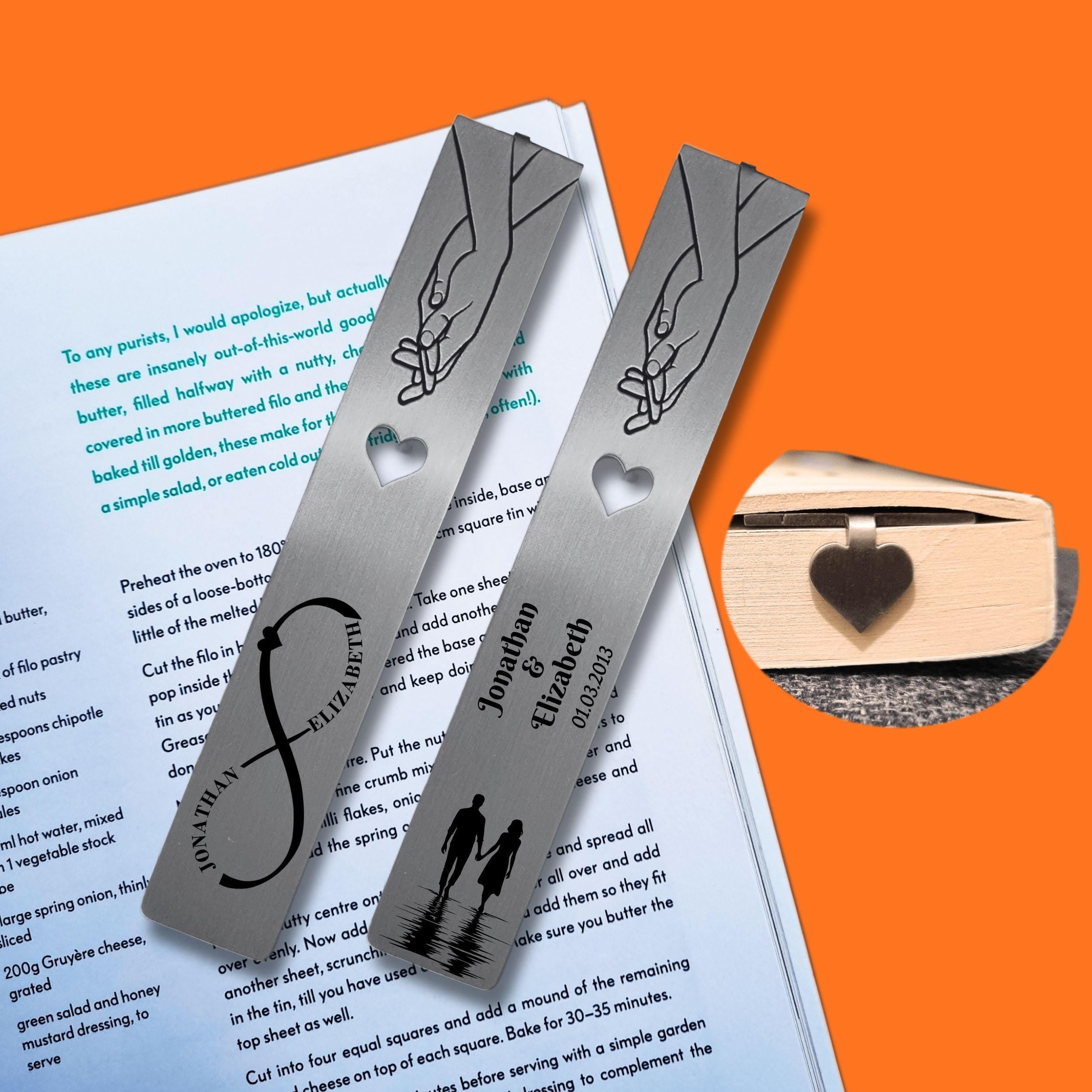 Infinite love 11th Wedding Anniversary Steel Anniversary Bookmark with Heart Rowdy Robin