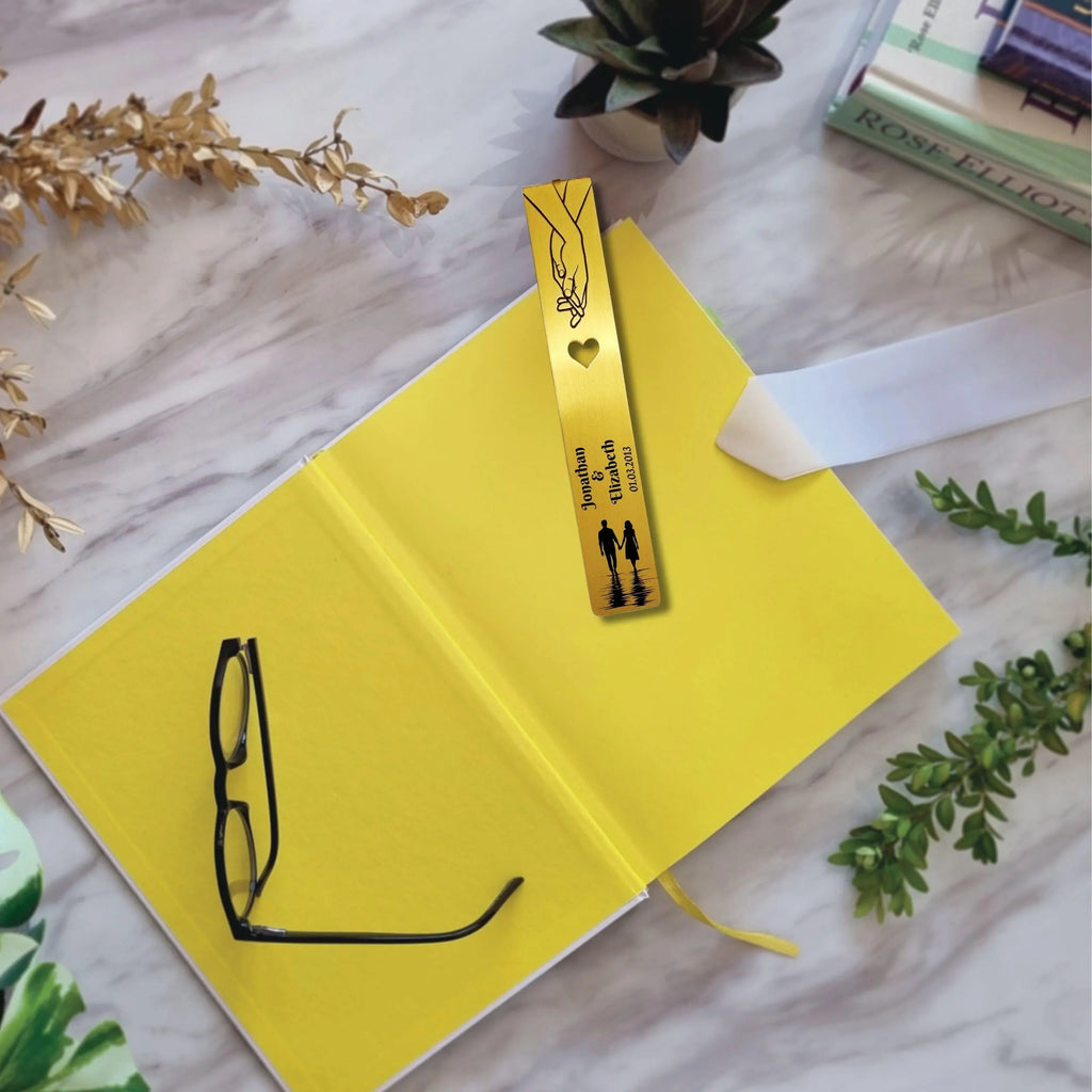 Infinite Love 21st Wedding Anniversary Brass Bookmark with Heart Rowdy Robin