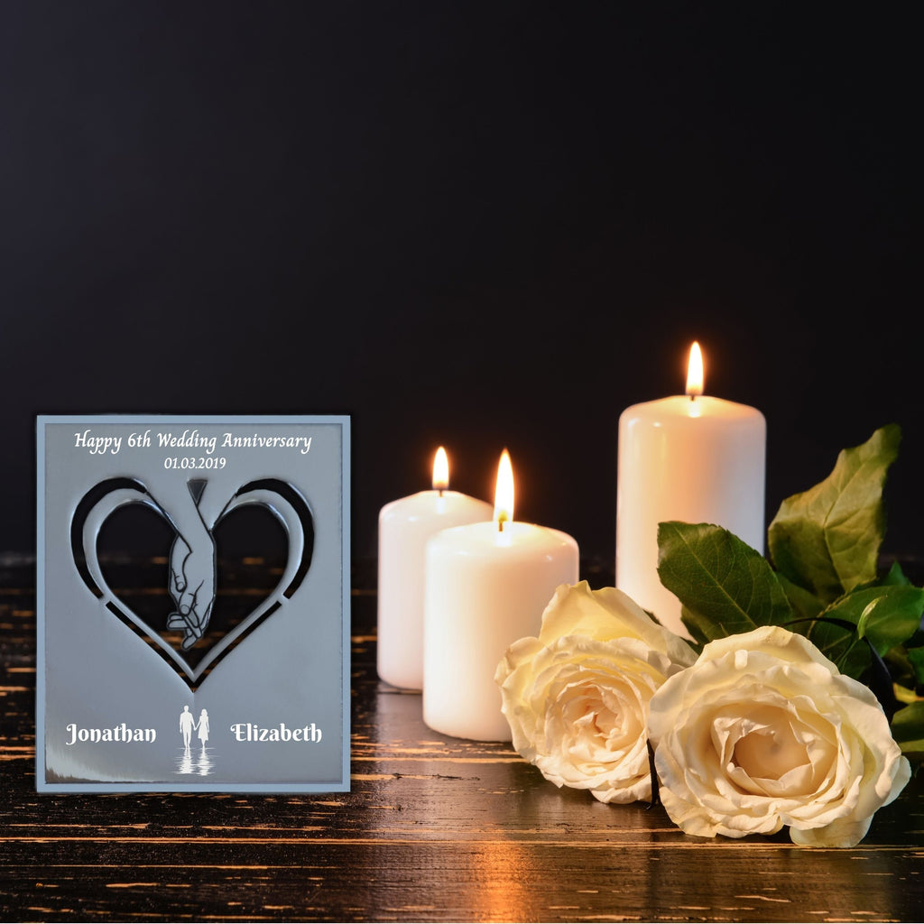 Infinite Love 6th Wedding anniversary Iron Anniversary mantelpiece Rowdy Robin