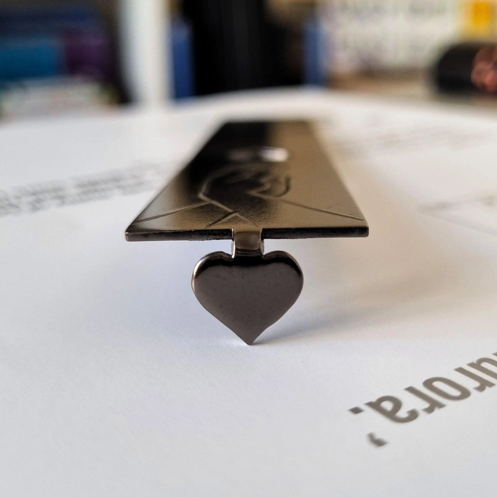 Infinite Love 6th Wedding anniversary Iron Anniversary bookmark with heart Rowdy Robin