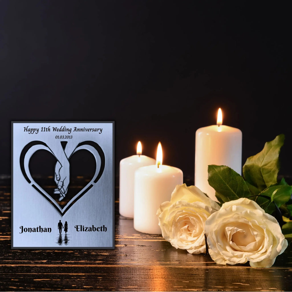 Infinite Love 11th Wedding Anniversary Steel Anniversary Mantelpiece Rowdy Robin