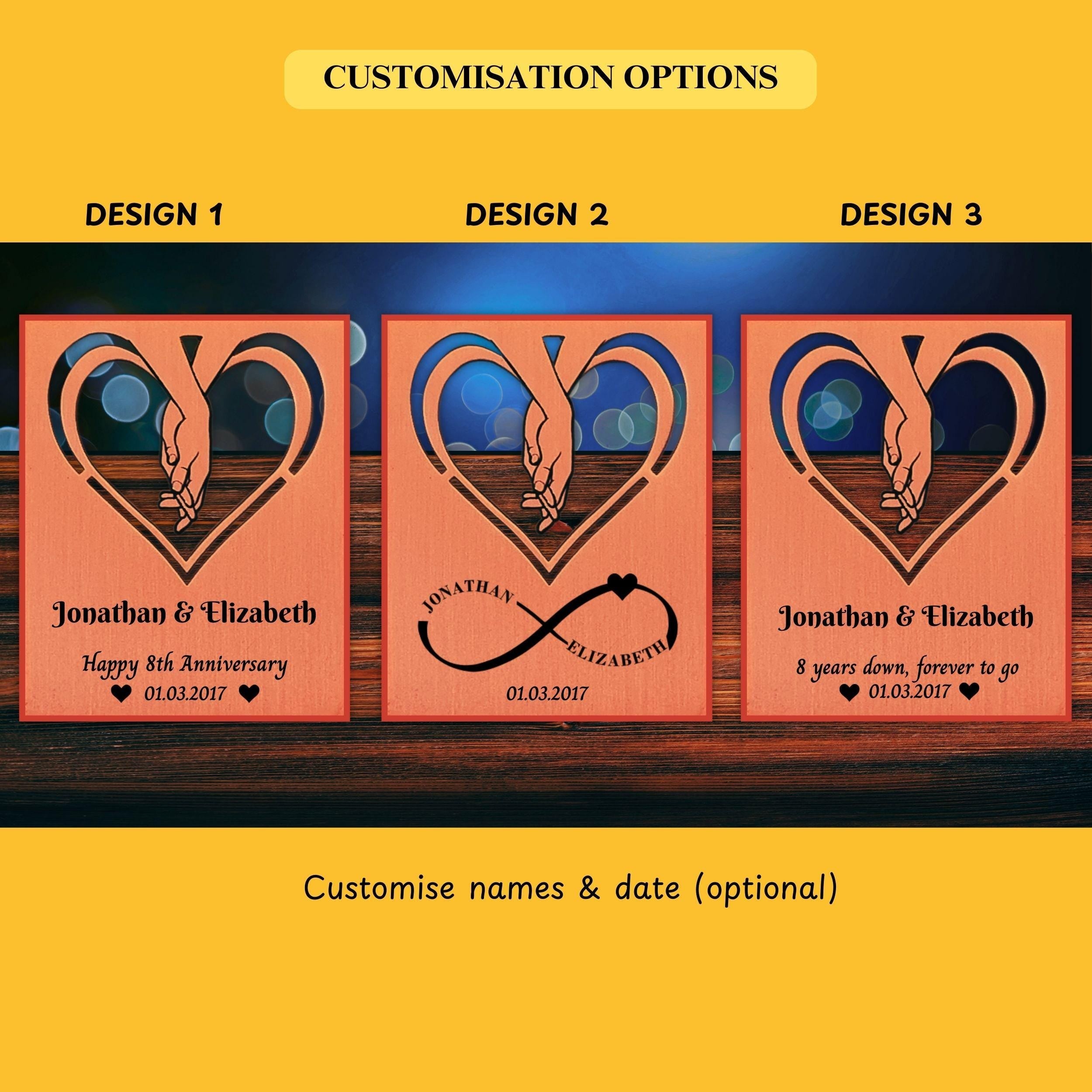 Infinite Love 8th Wedding Anniversary Bronze Anniversary Mantelpiece Rowdy Robin