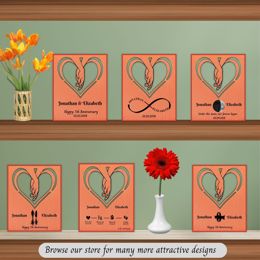 Silhouette 7th Wedding Anniversary 22nd anniversary Copper Mantelpiece Rowdy Robin