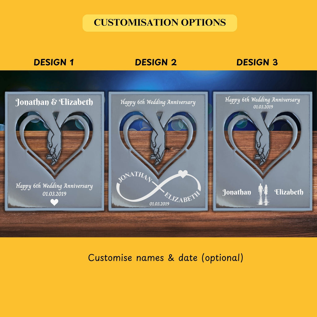 Infinite Love 6th Wedding anniversary Iron Anniversary mantelpiece Rowdy Robin