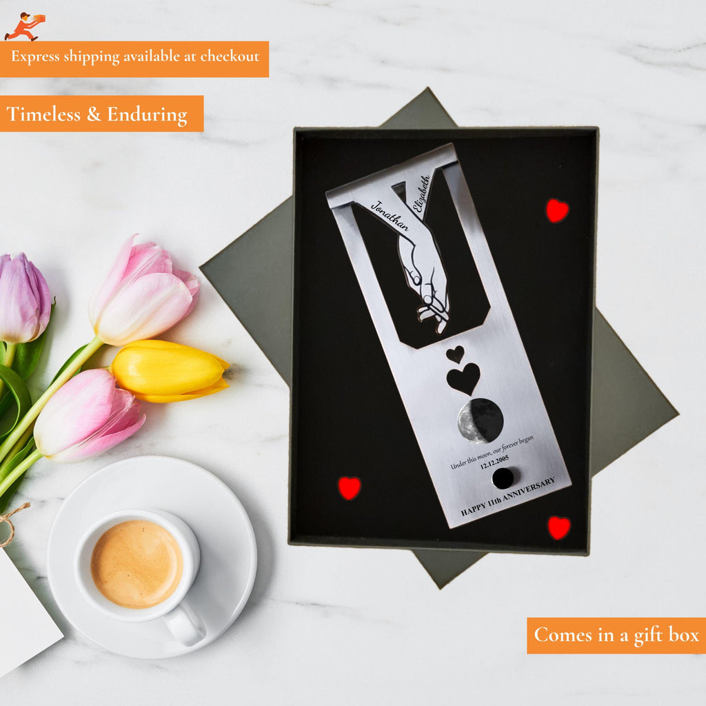 Our moon  11th Wedding Anniversary Steel Mantelpiece Rowdy Robin