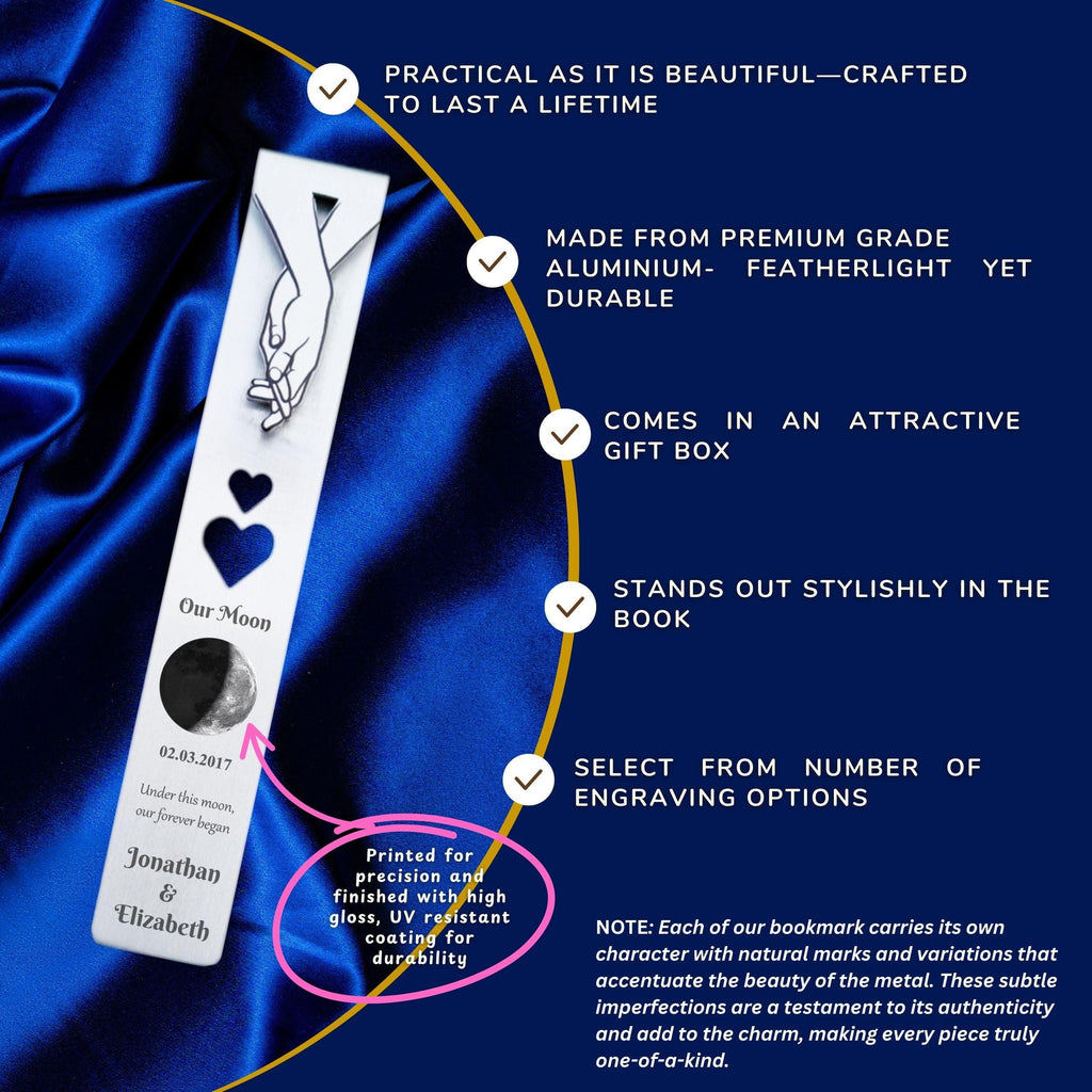 Our Moon 10th Wedding Anniversary Tin Bookmark Rowdy Robin