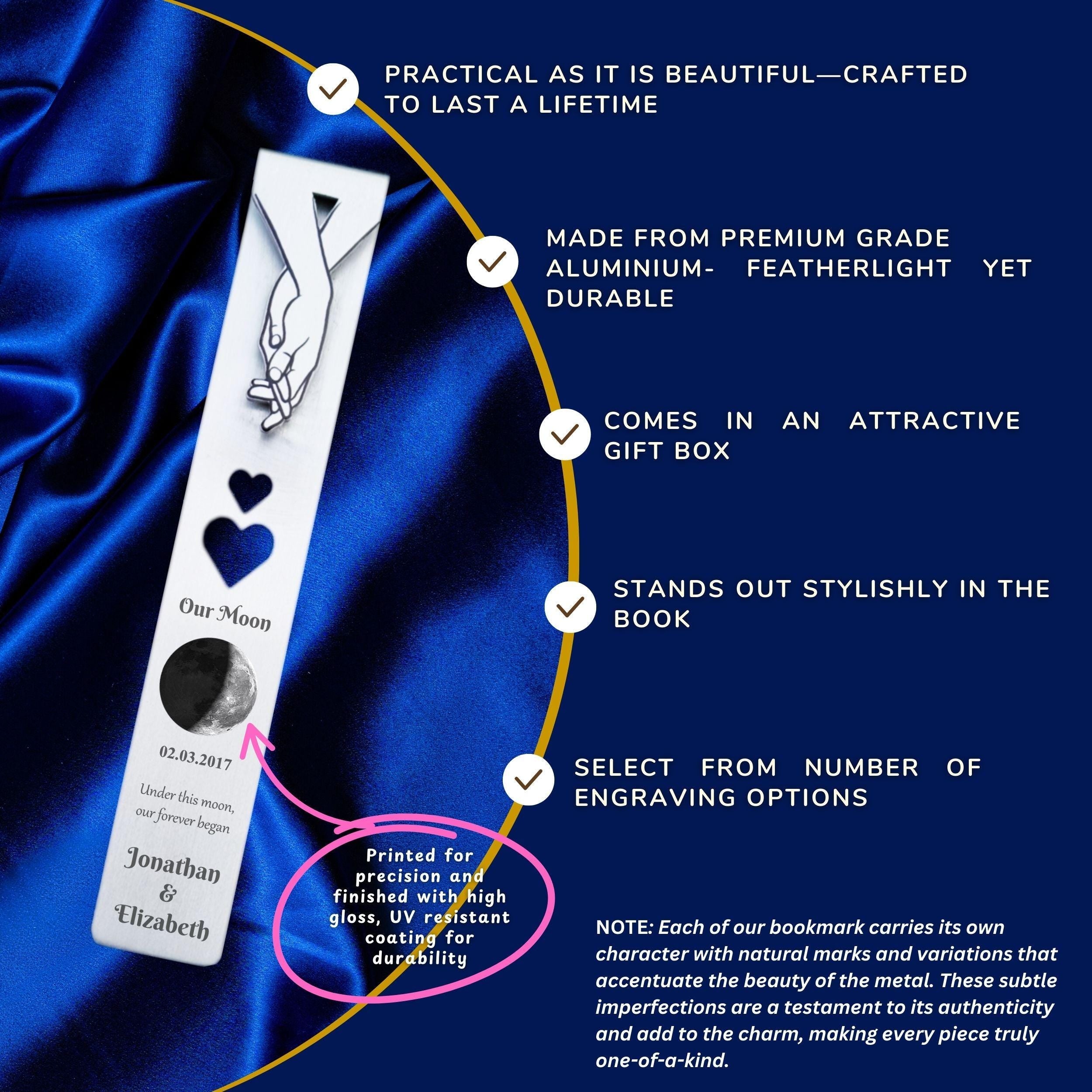 Our Moon 10th Wedding Anniversary Tin Bookmark Rowdy Robin