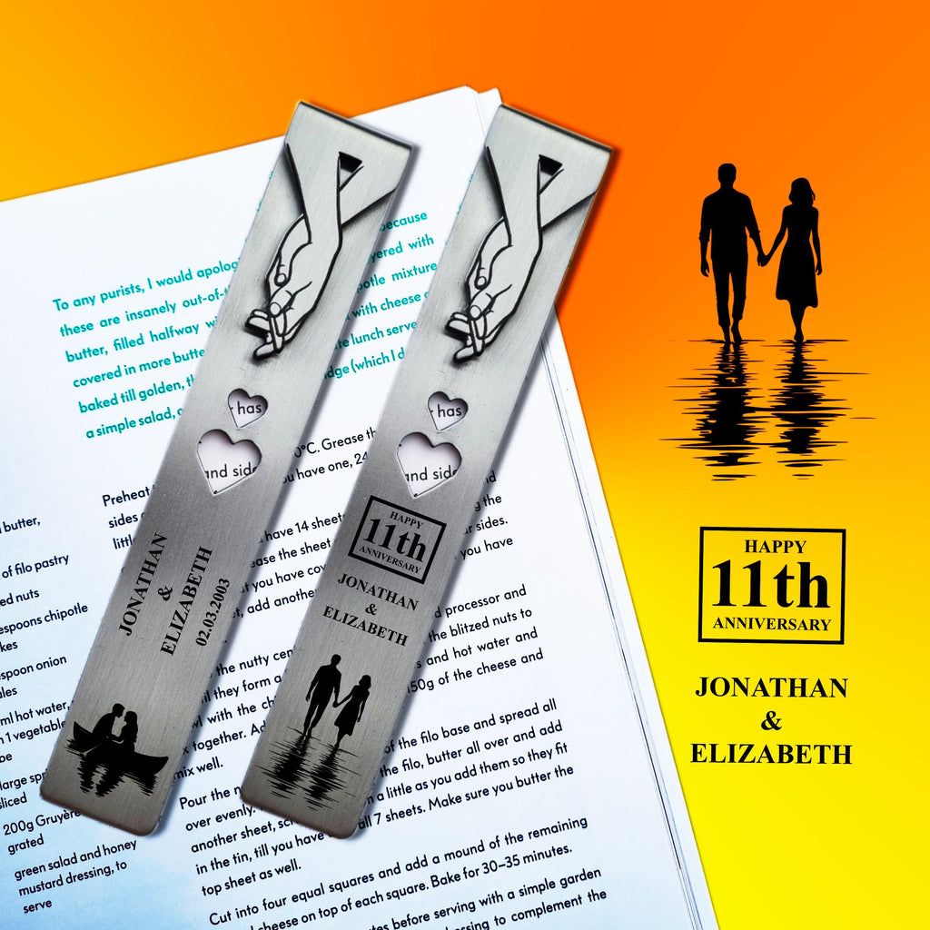 Silhouette 11th Wedding Anniversary Steel Anniversary Bookmark Rowdy Robin