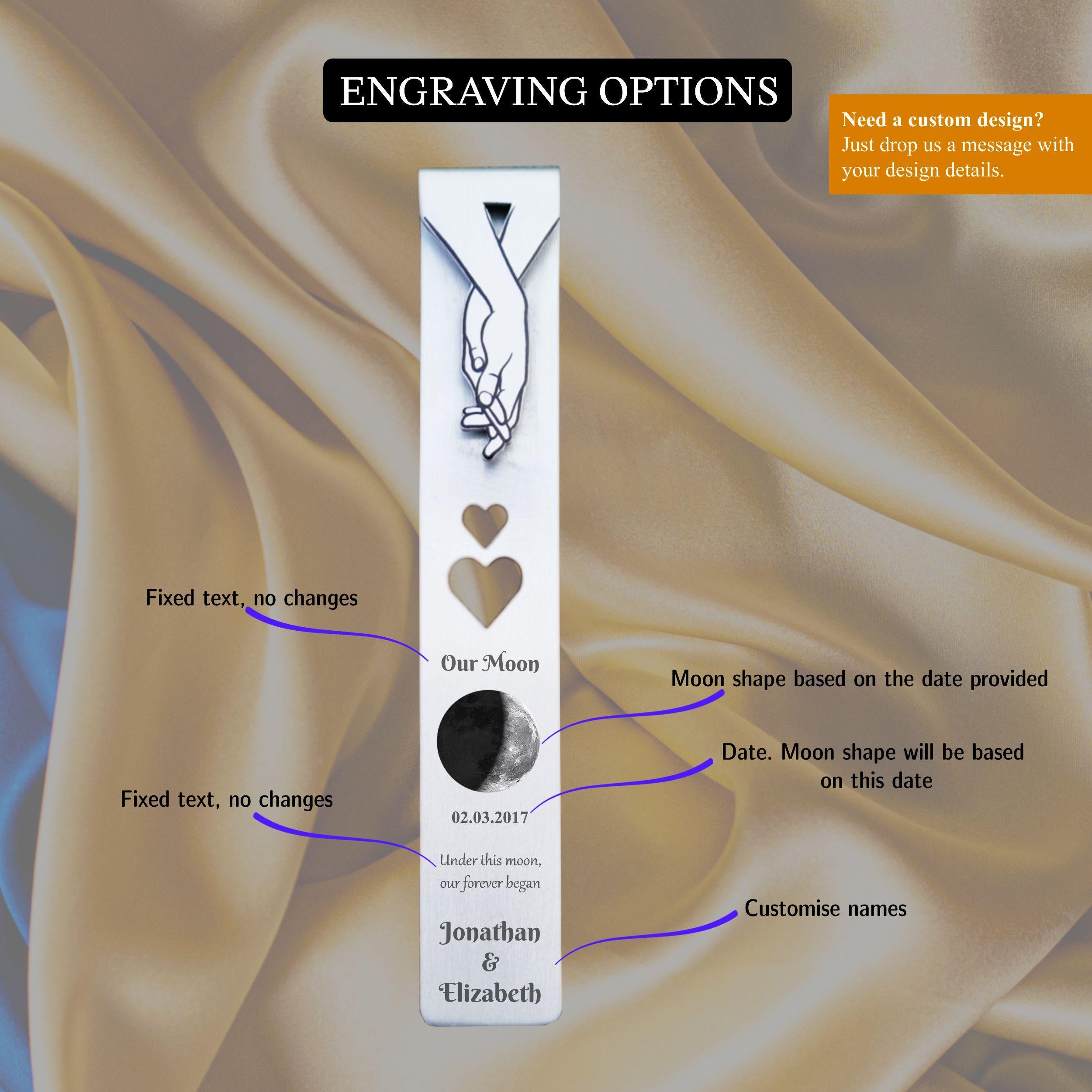 Our Moon 10th Wedding Anniversary Tin Bookmark Rowdy Robin