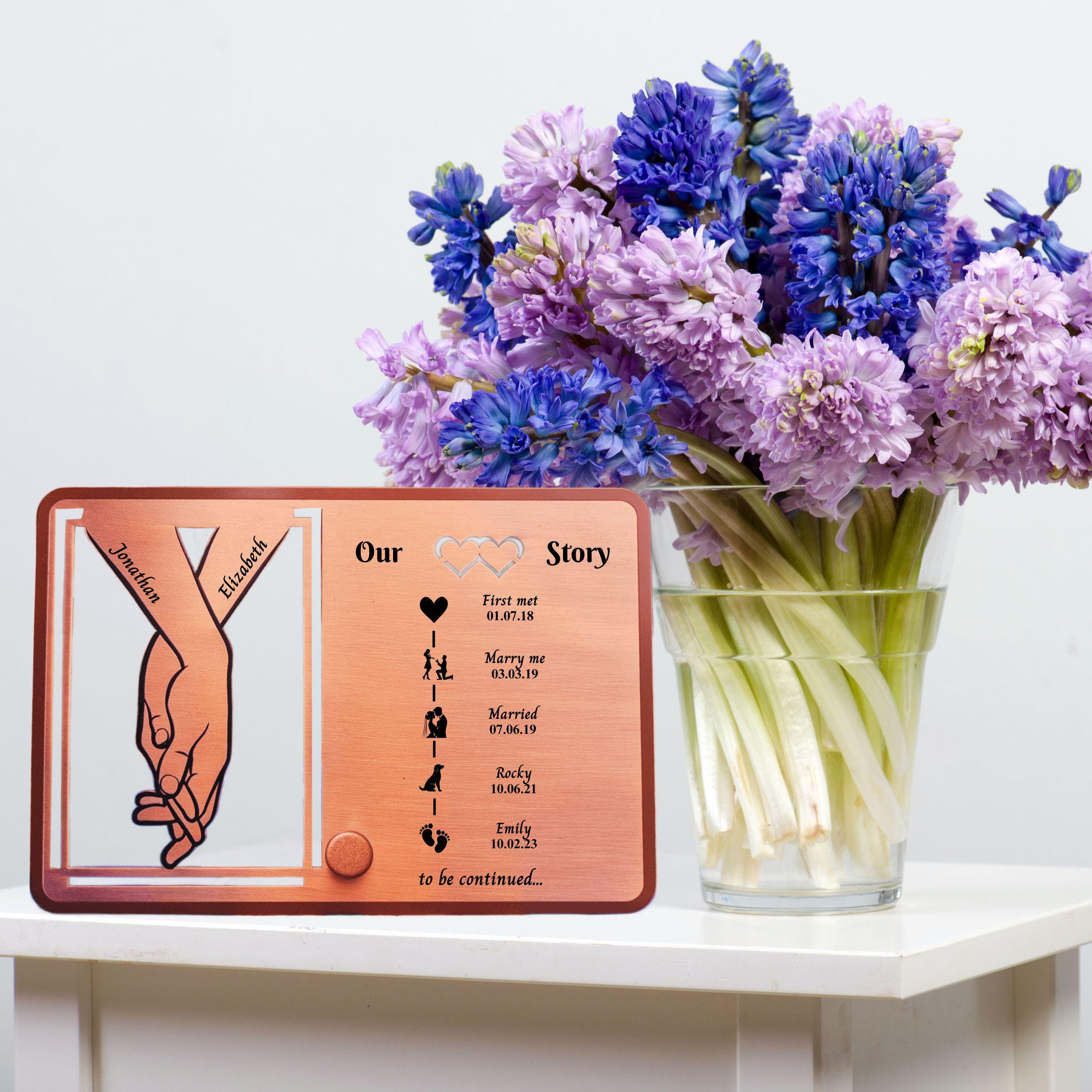 Our Story 7th Wedding Anniversary 22nd anniversary Copper frame Rowdy Robin