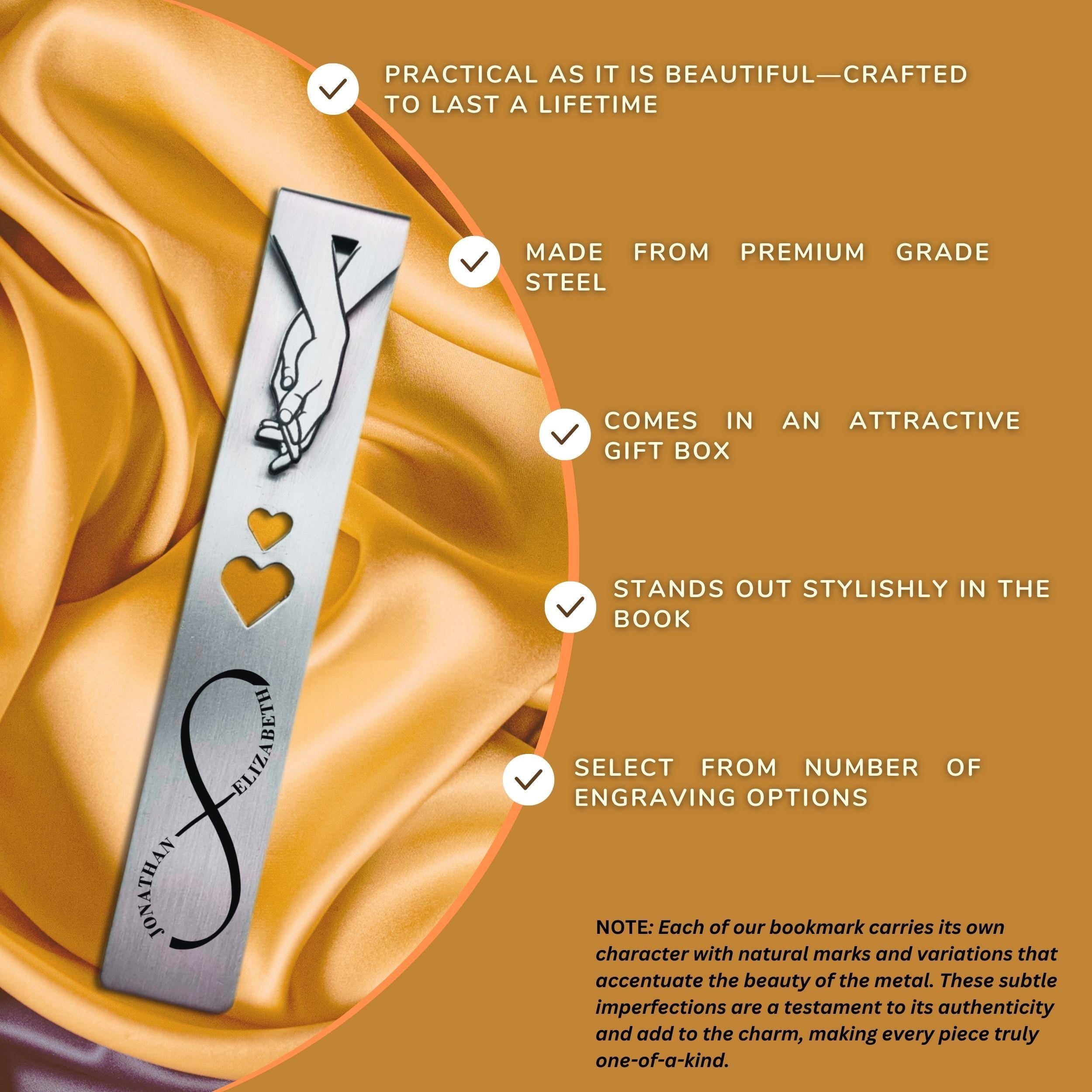 Infinite love 11th Wedding Anniversary Steel Anniversary Bookmark Rowdy Robin