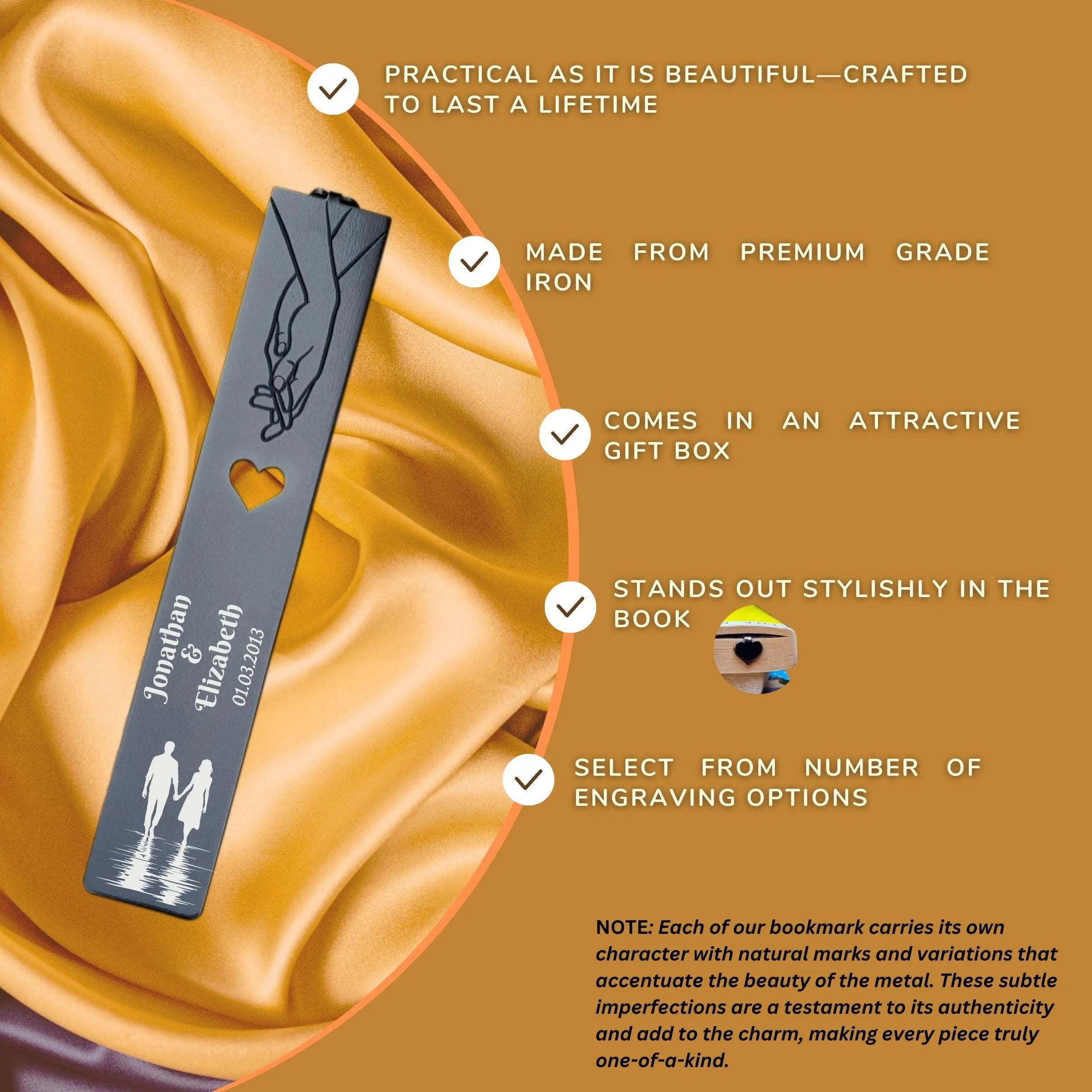 Infinite Love 6th Wedding anniversary Iron Anniversary bookmark with heart Rowdy Robin