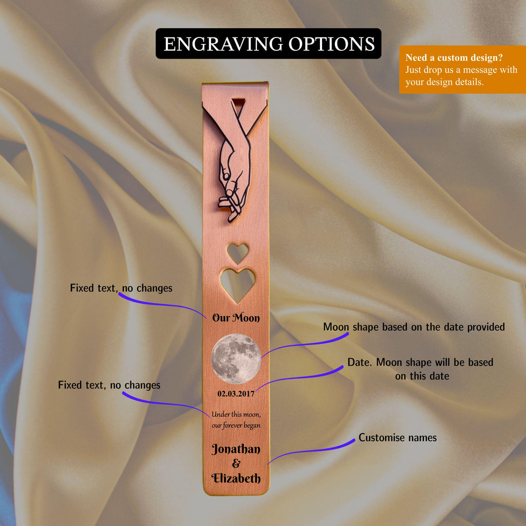 Our Moon 7th Wedding anniversary 22nd anniversary Copper bookmark Rowdy Robin