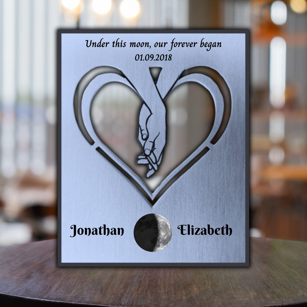 Our Moon 11th Wedding Anniversary Steel Mantelpiece Rowdy Robin