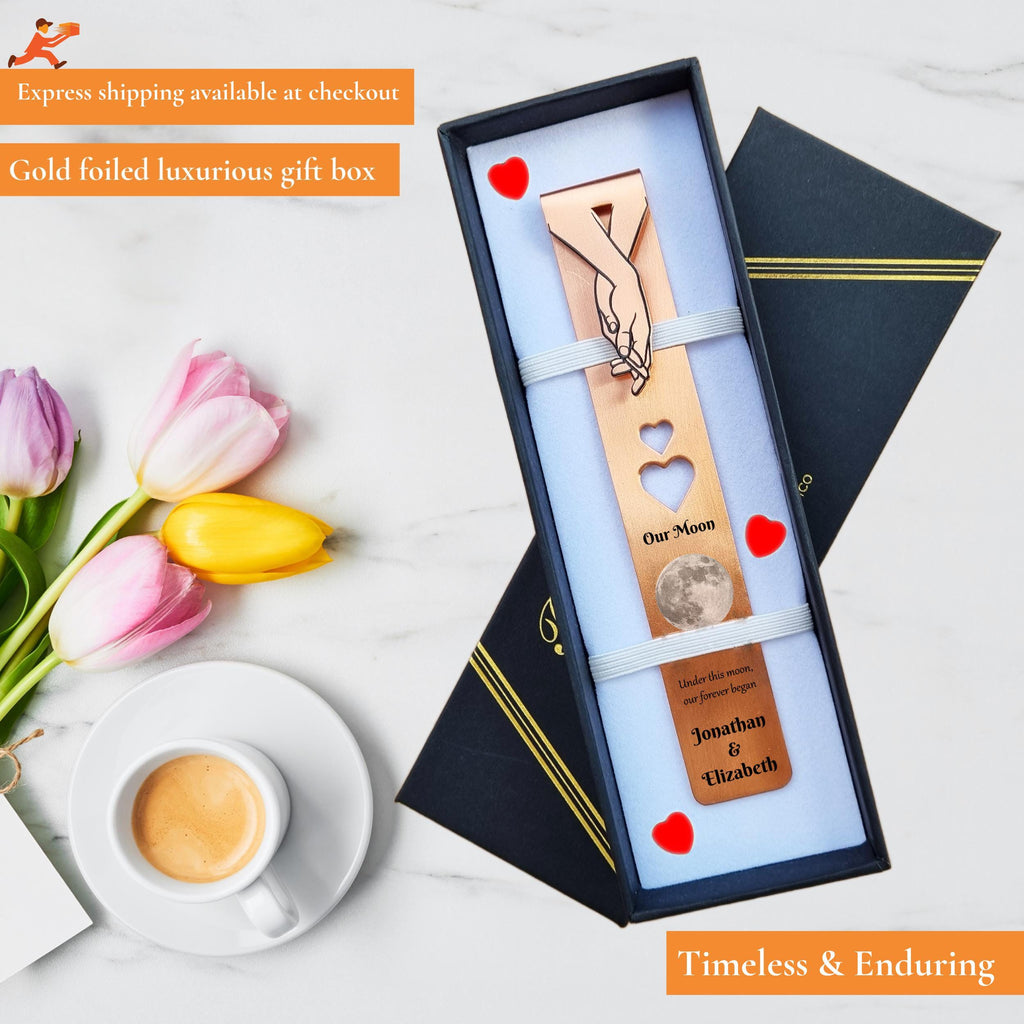 Our Moon 7th Wedding anniversary 22nd anniversary Copper bookmark Rowdy Robin