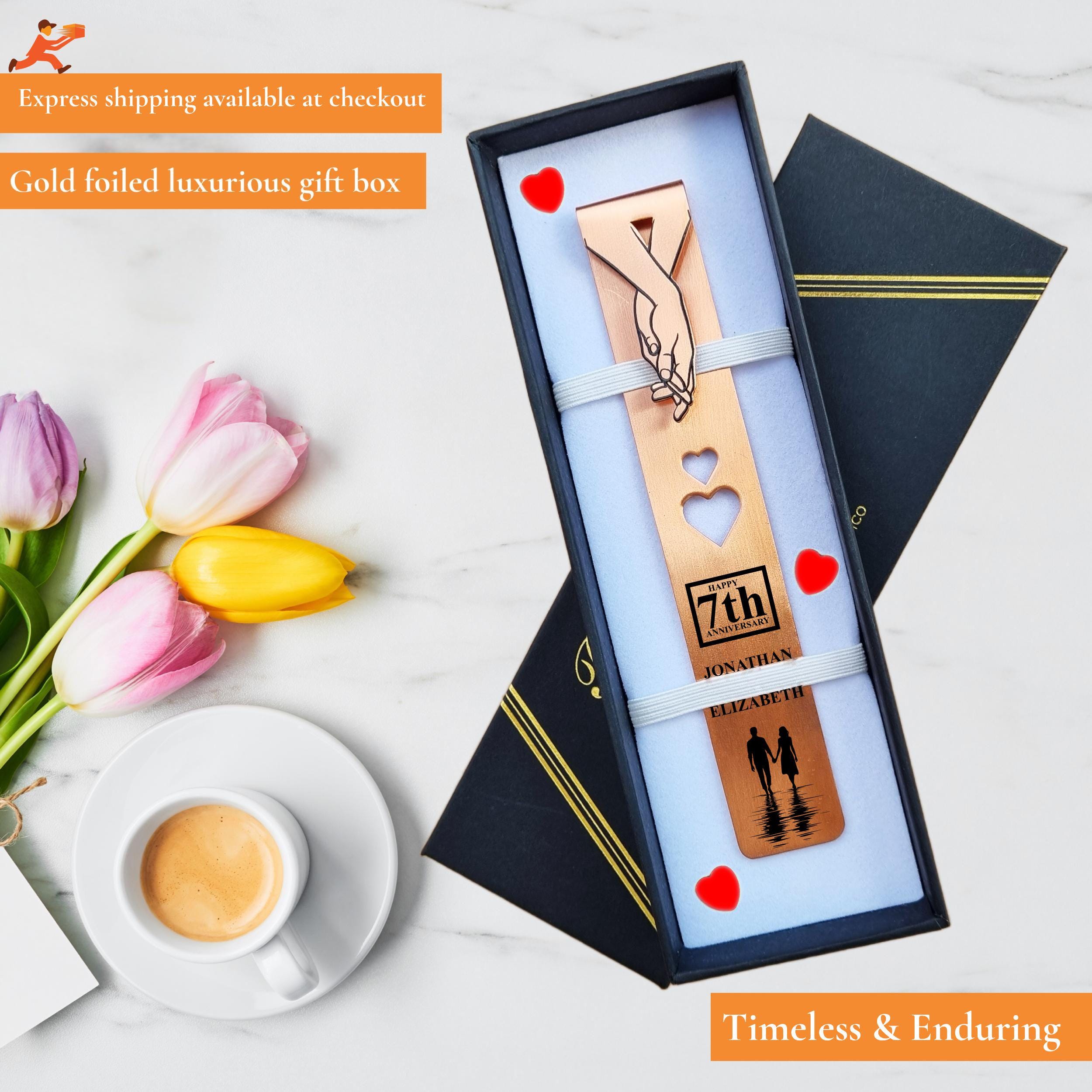 Silhouette 7th Wedding anniversary 22nd anniversary Copper bookmark Rowdy Robin