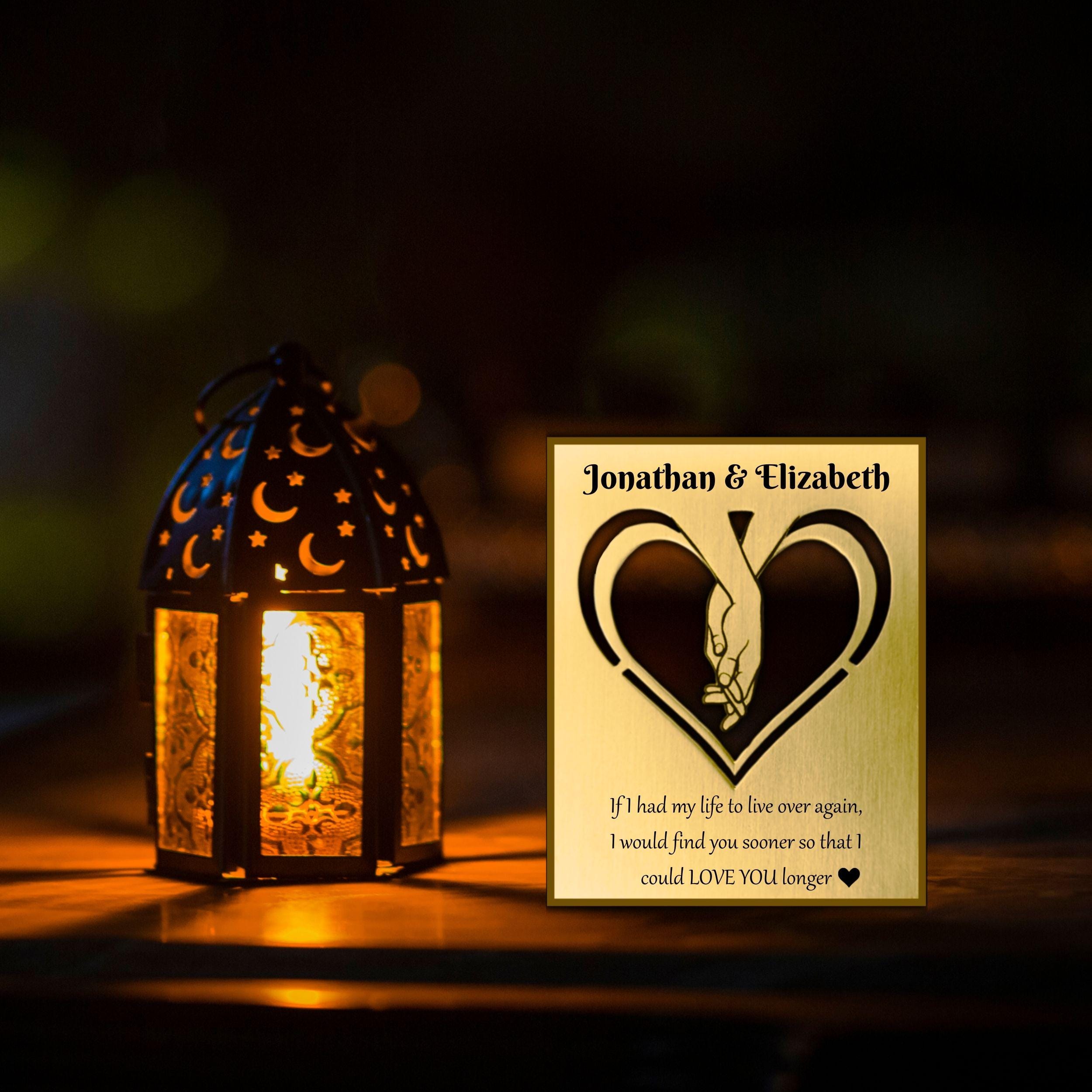 Brass Mantelpiece - Personalised brass gift for couple Rowdy Robin