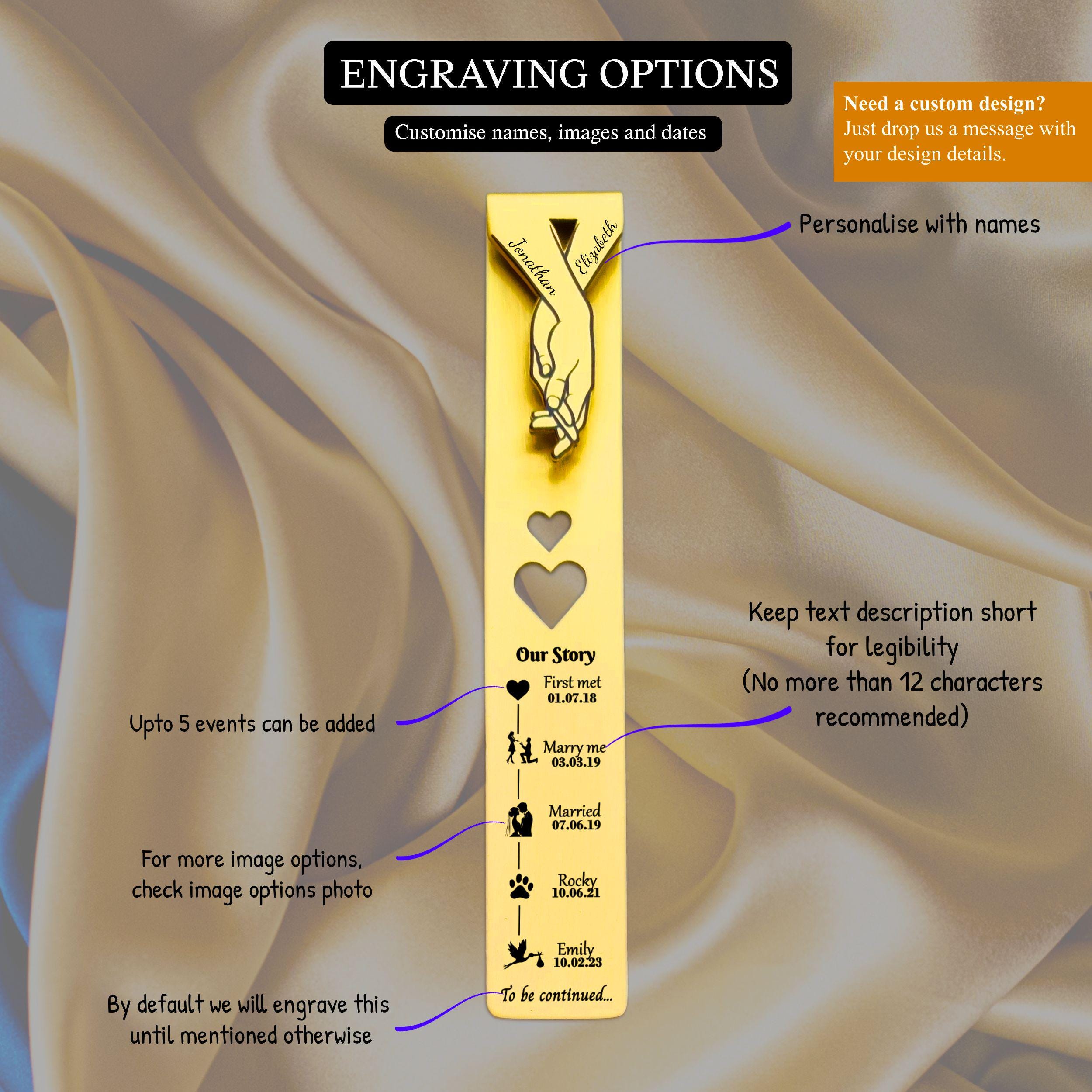 Our Story 21st Wedding Anniversary Brass Bookmark Rowdy Robin