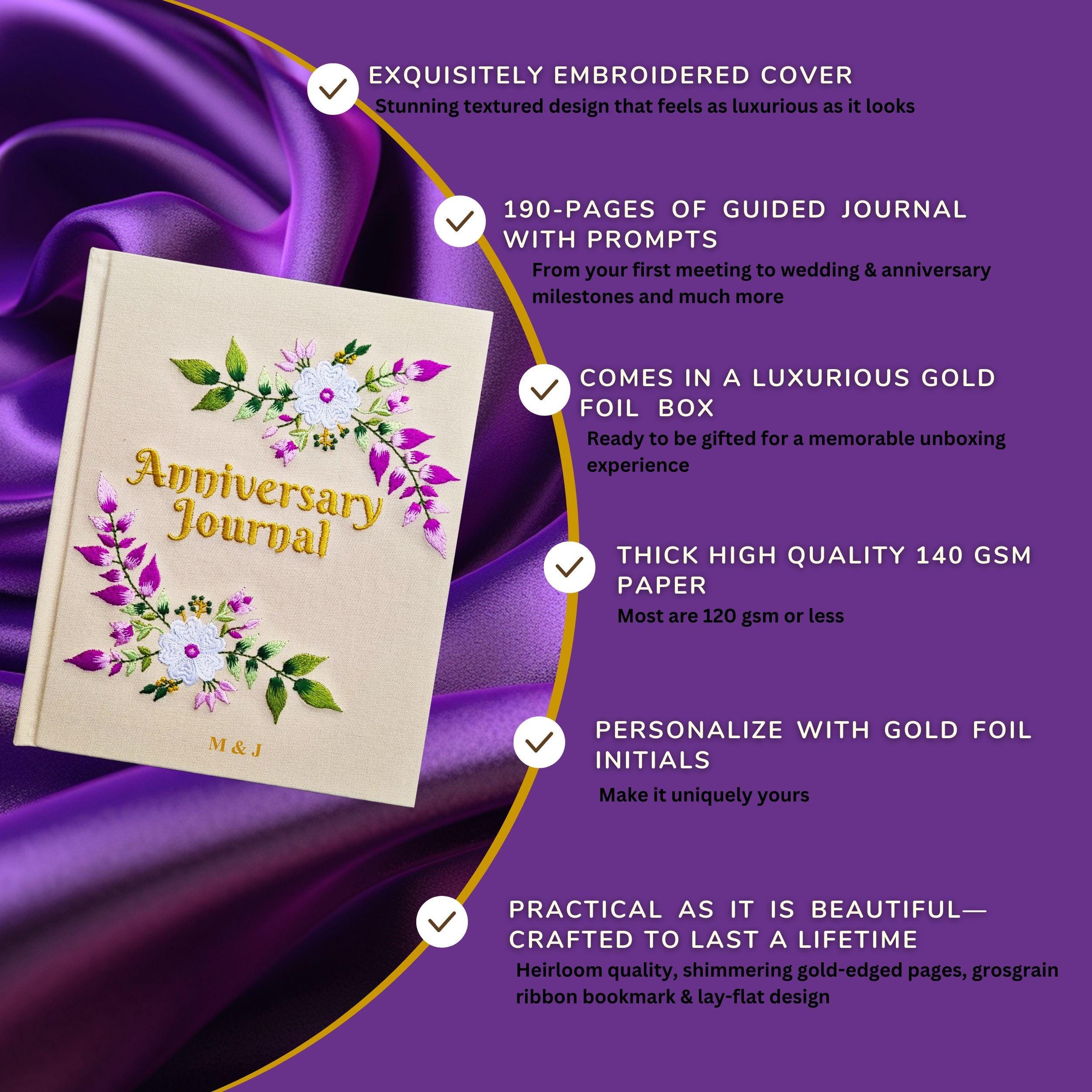 Purple bloom - Wedding Anniversary Journal Paper Anniversary gift Rowdy Robin