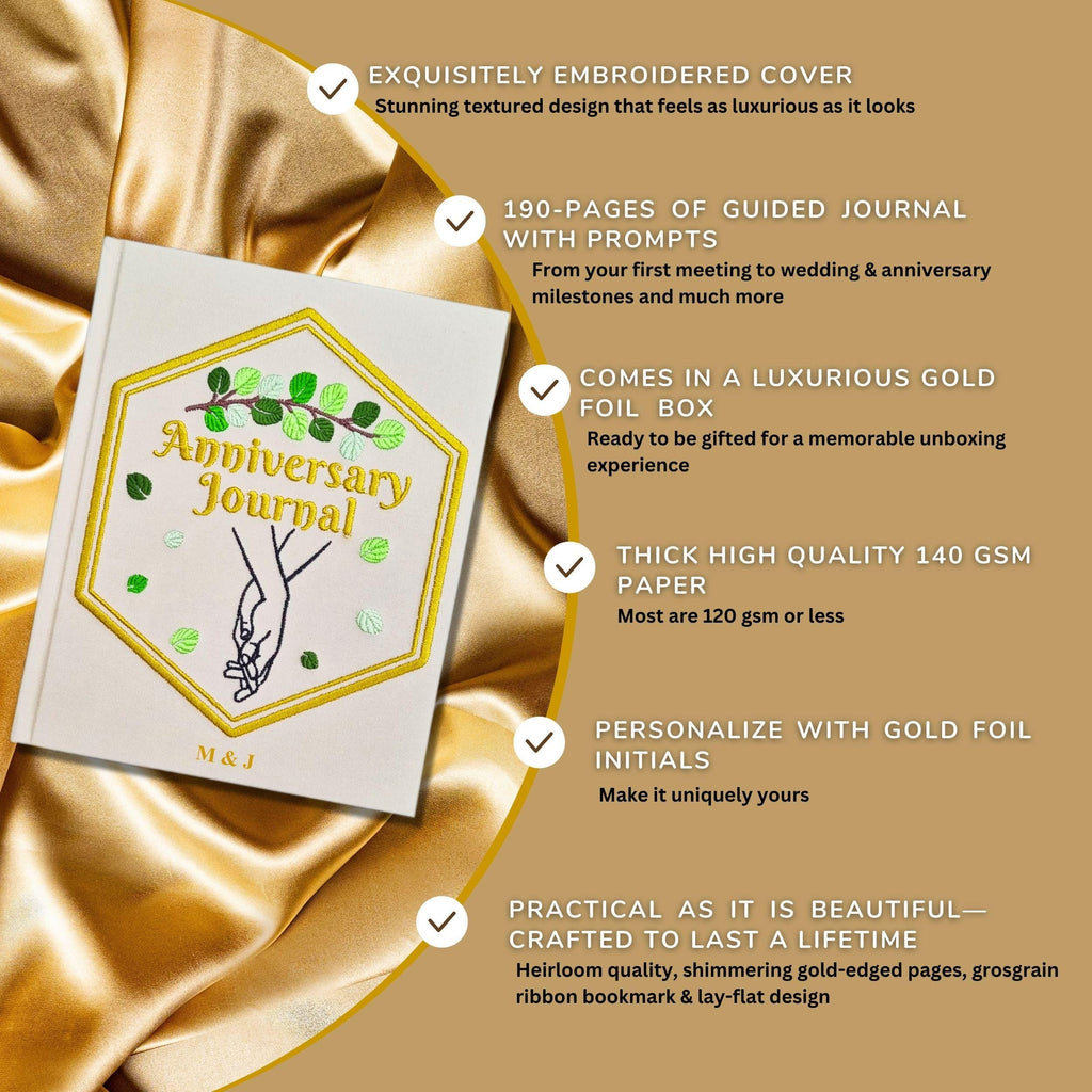 Holding Hands - Wedding Anniversary Journal Paper Anniversary gift Rowdy Robin