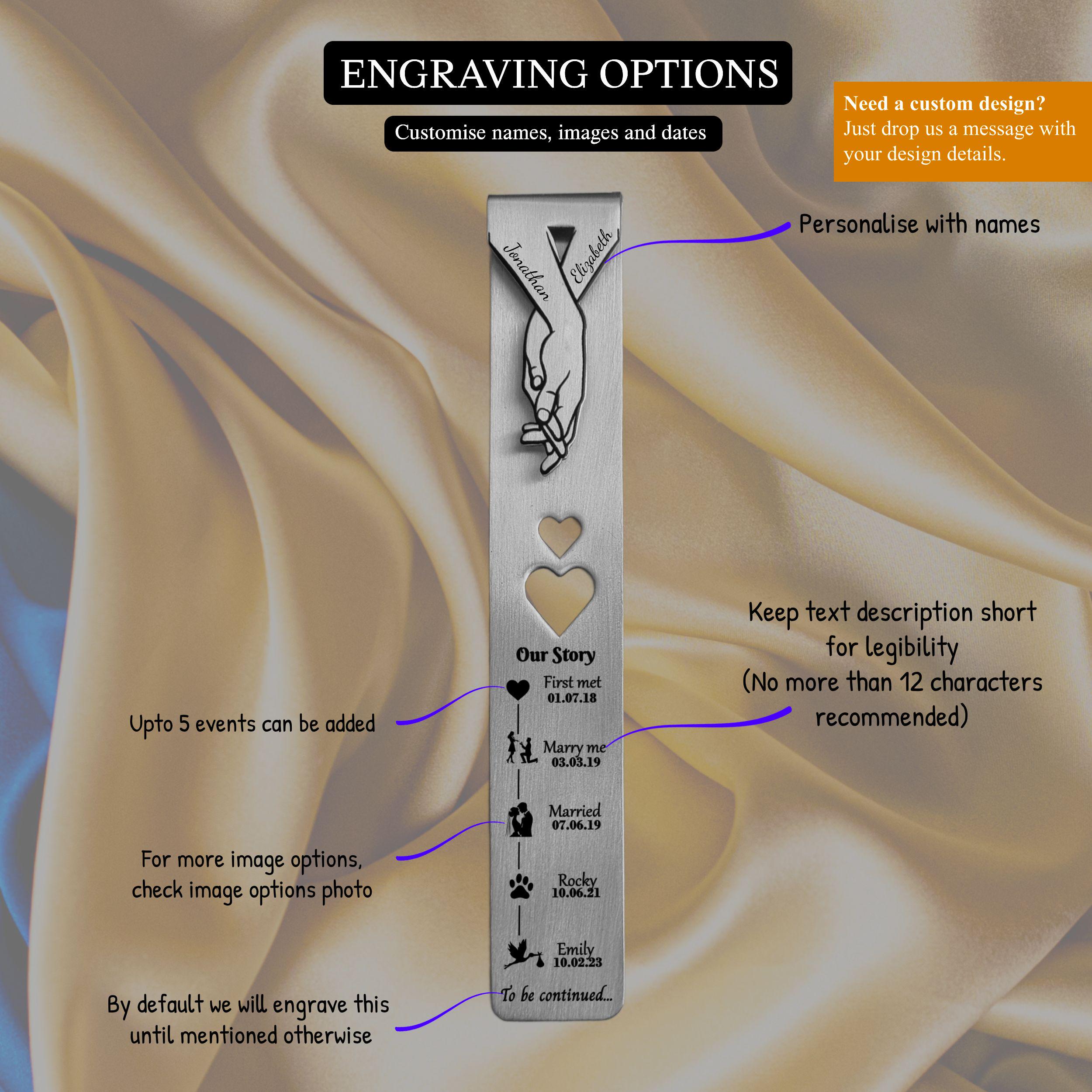 Our Story 11th Wedding Anniversary Steel Anniversary Bookmark Rowdy Robin