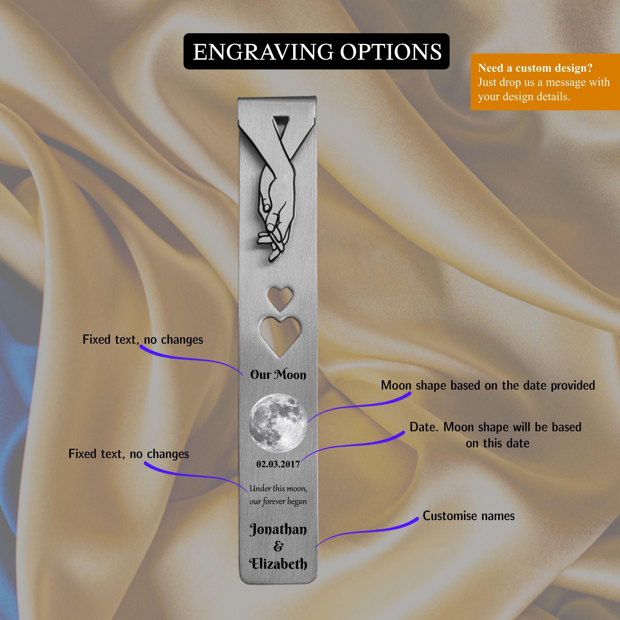 Our moon 11th Wedding Anniversary Steel Anniversary Bookmark Rowdy Robin