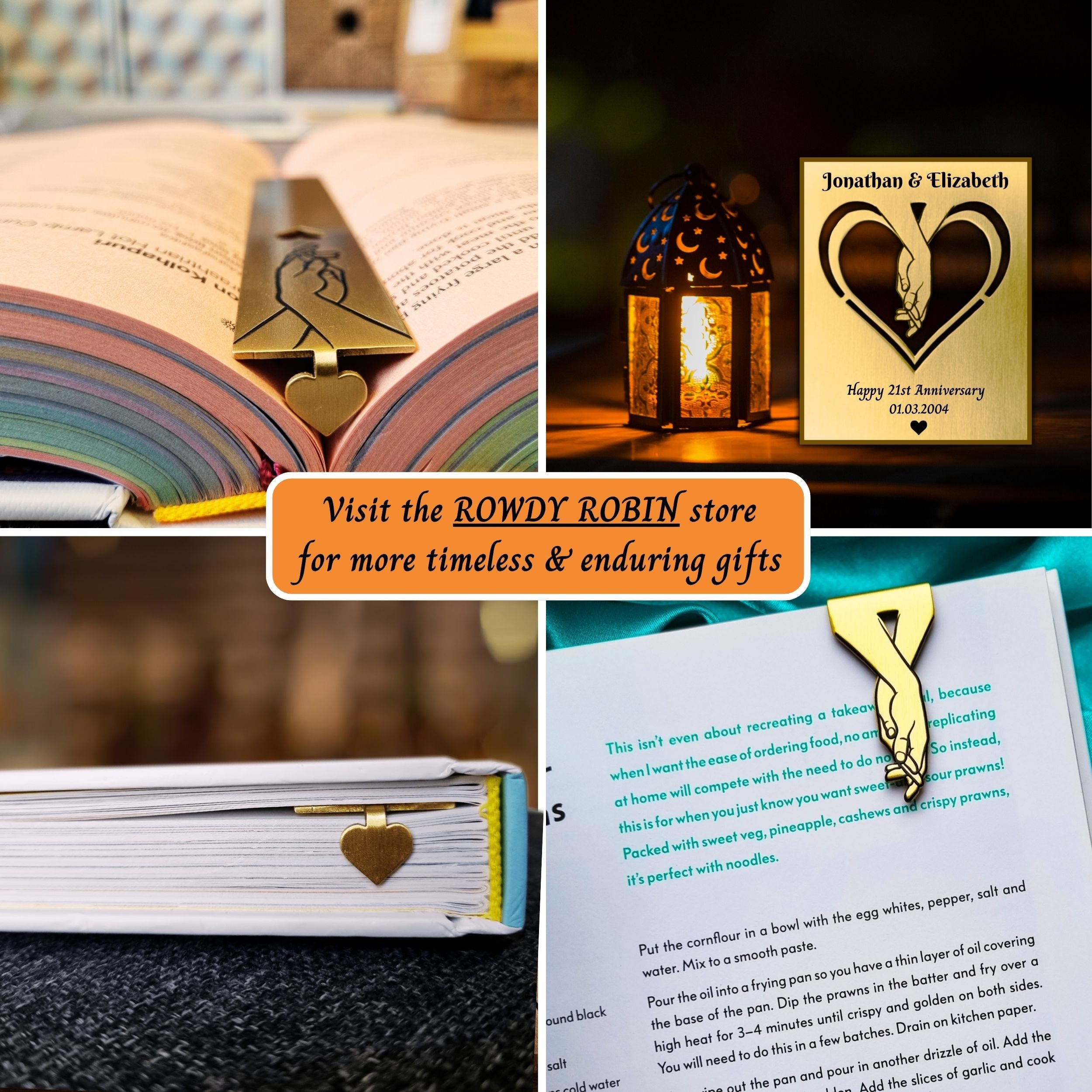 Infinite Love 21st wedding anniversary Brass mantelpiece Rowdy Robin