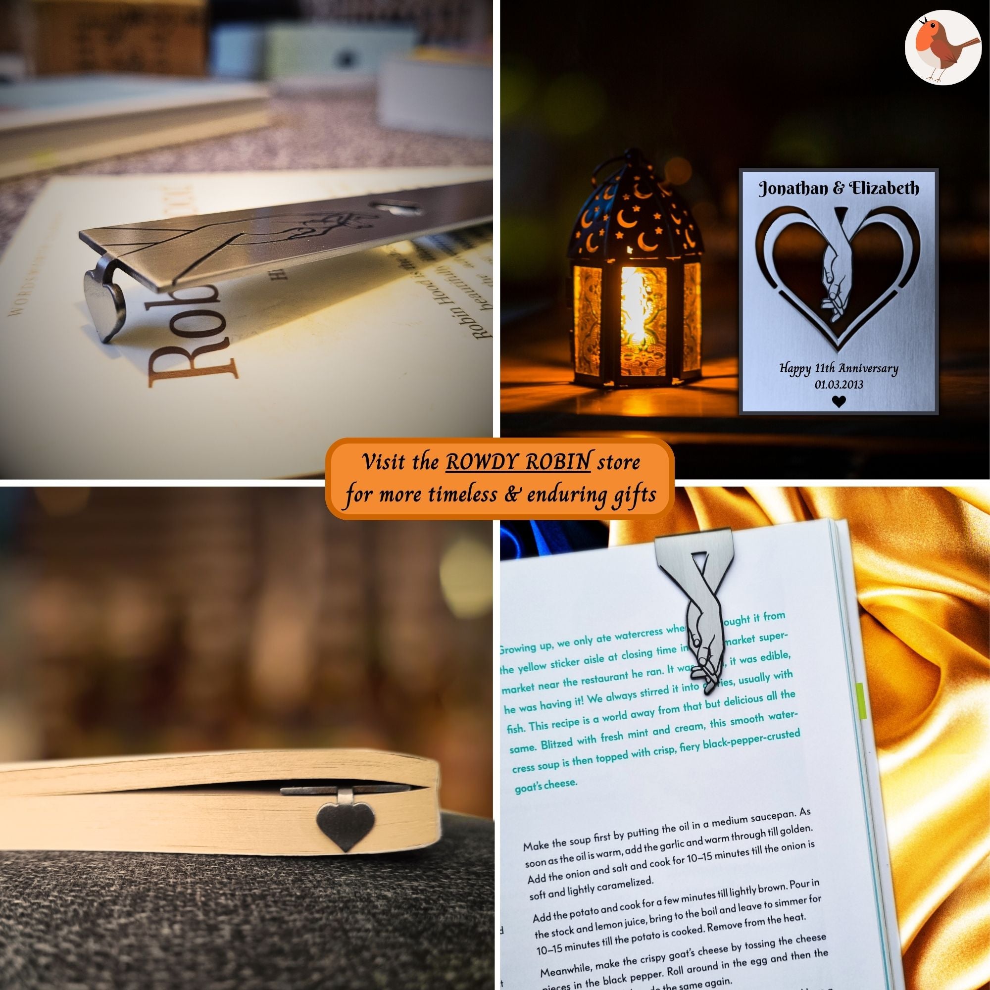 Personalised Steel Bookmark 11th Wedding Anniversary Gift for Wife