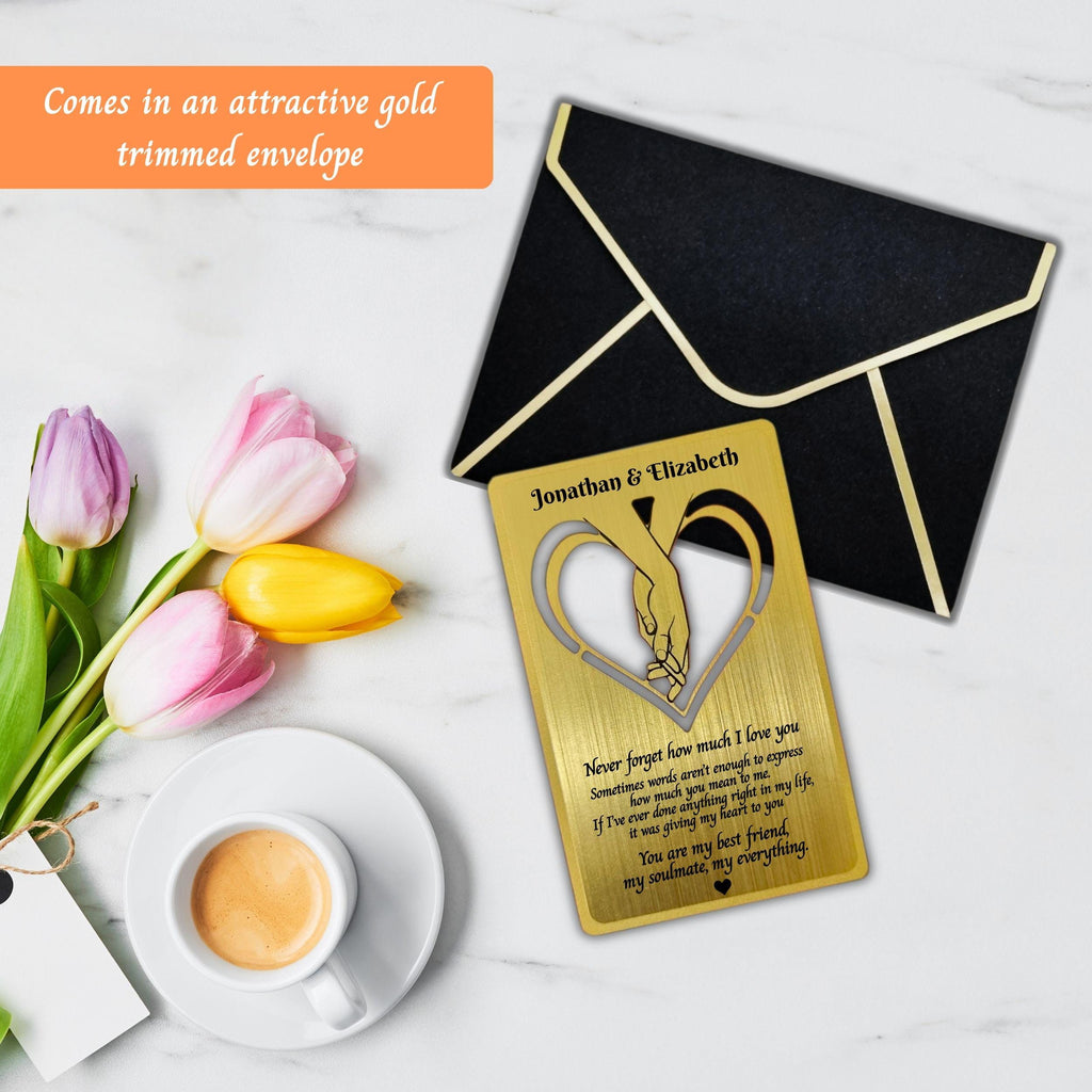 Personalised Metal Wallet Insert Card Wallet Keepsake Rowdy Robin