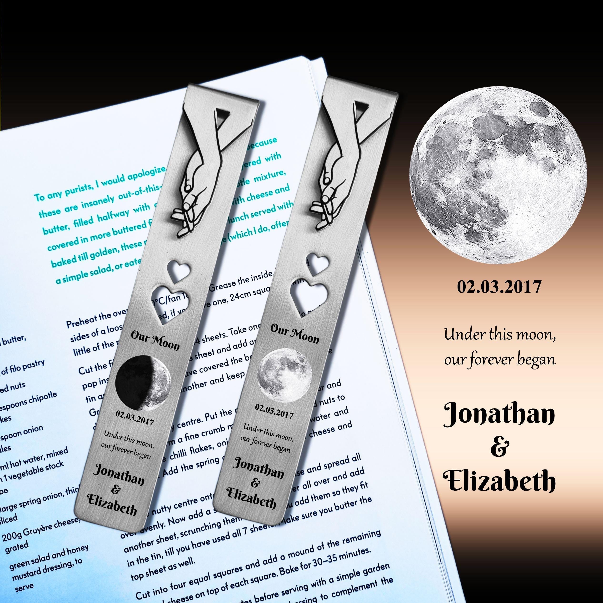 Our moon 11th Wedding Anniversary Steel Anniversary Bookmark Rowdy Robin