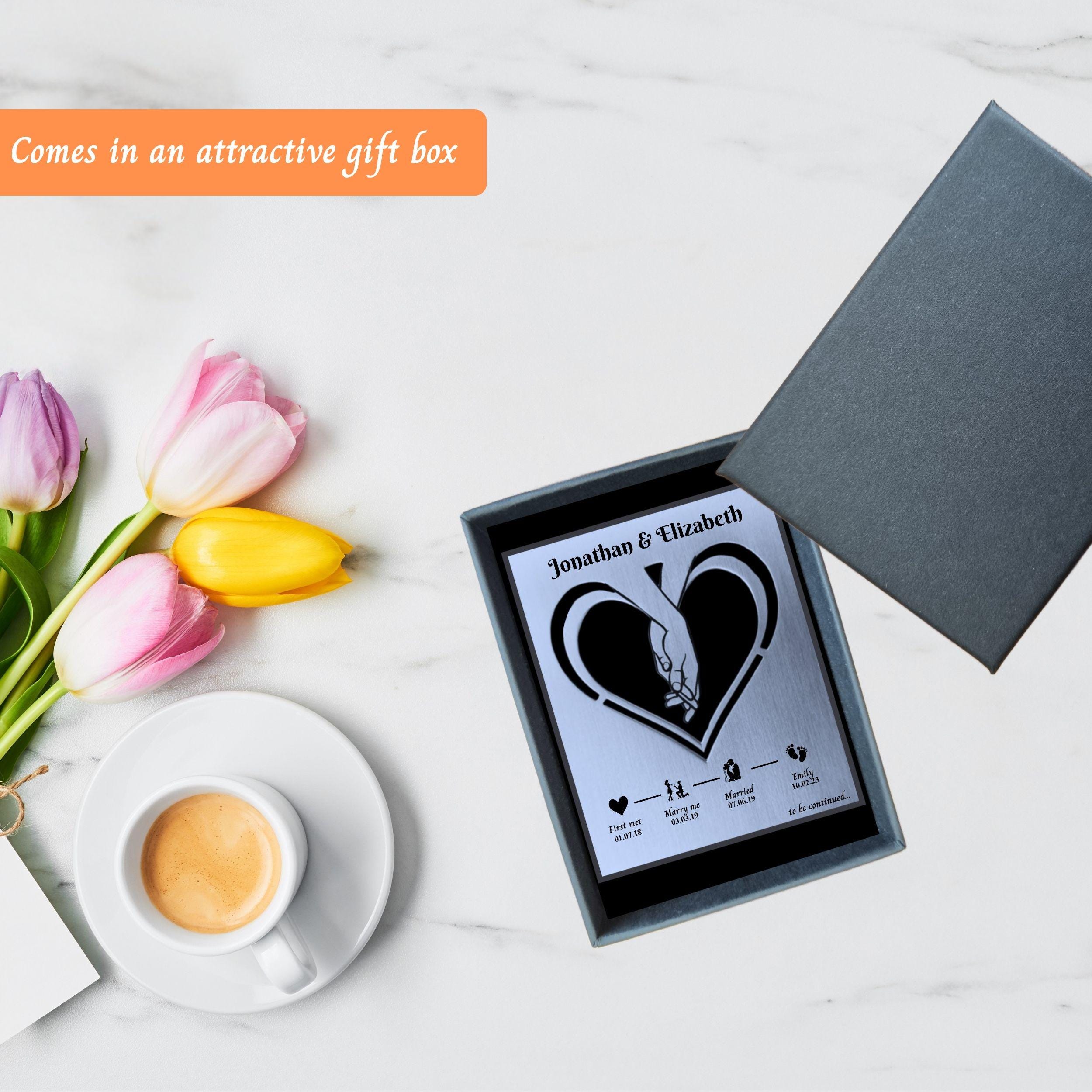 Our Story 11th Wedding Anniversary Steel Mantelpiece Rowdy Robin