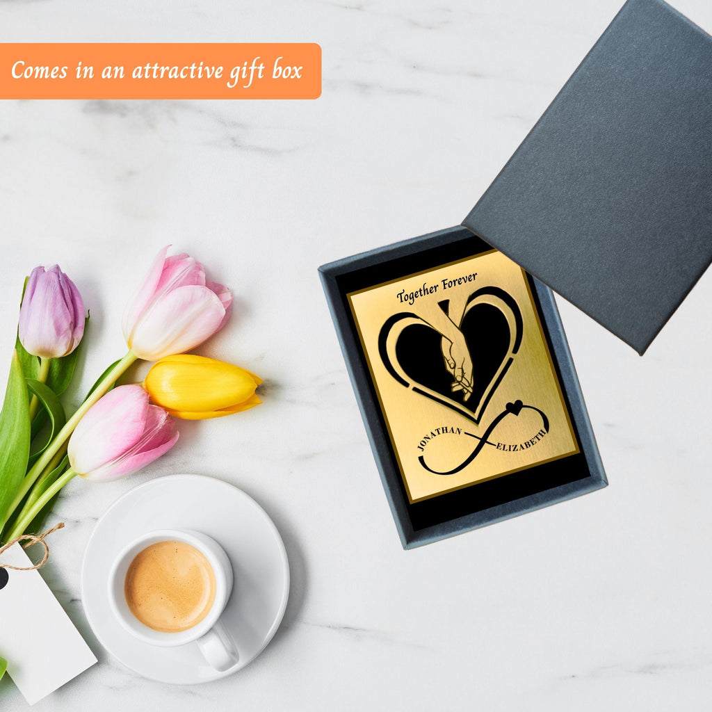 Brass Mantelpiece - Personalised brass gift for couple Rowdy Robin