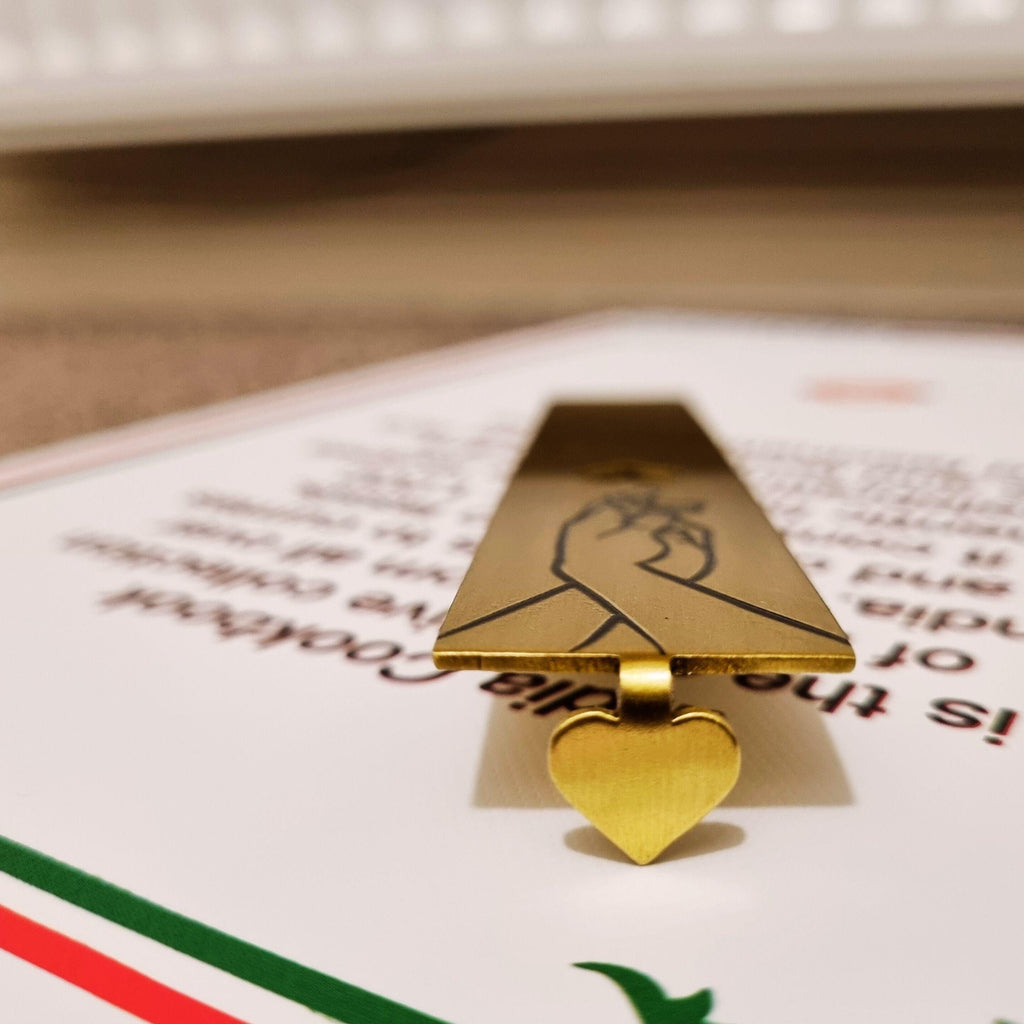 Gold bookmark - Personalised Wedding Anniversary gift for wife Romantic present for girlfriend Rowdy Robin