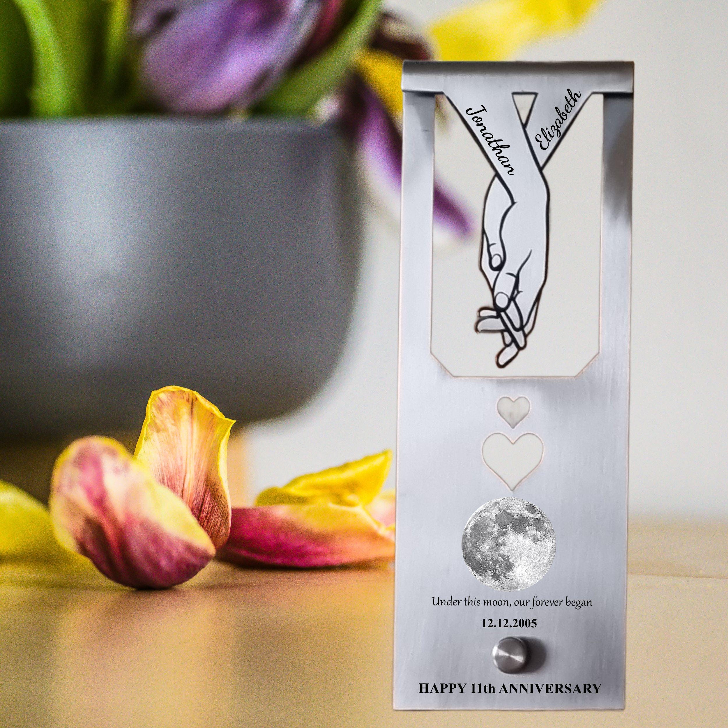 Our moon  11th Wedding Anniversary Steel Mantelpiece Rowdy Robin