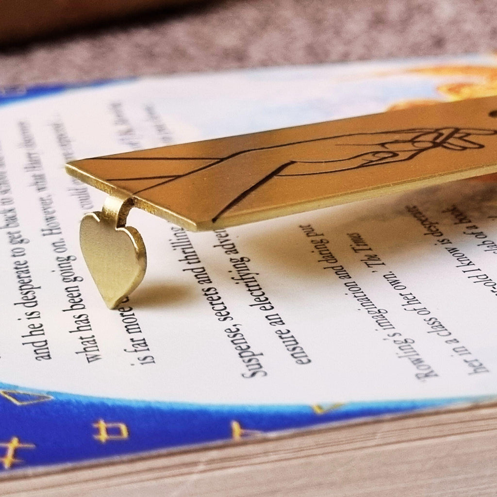 Gold bookmark - Personalised Wedding Anniversary gift for wife Romantic present for girlfriend Rowdy Robin