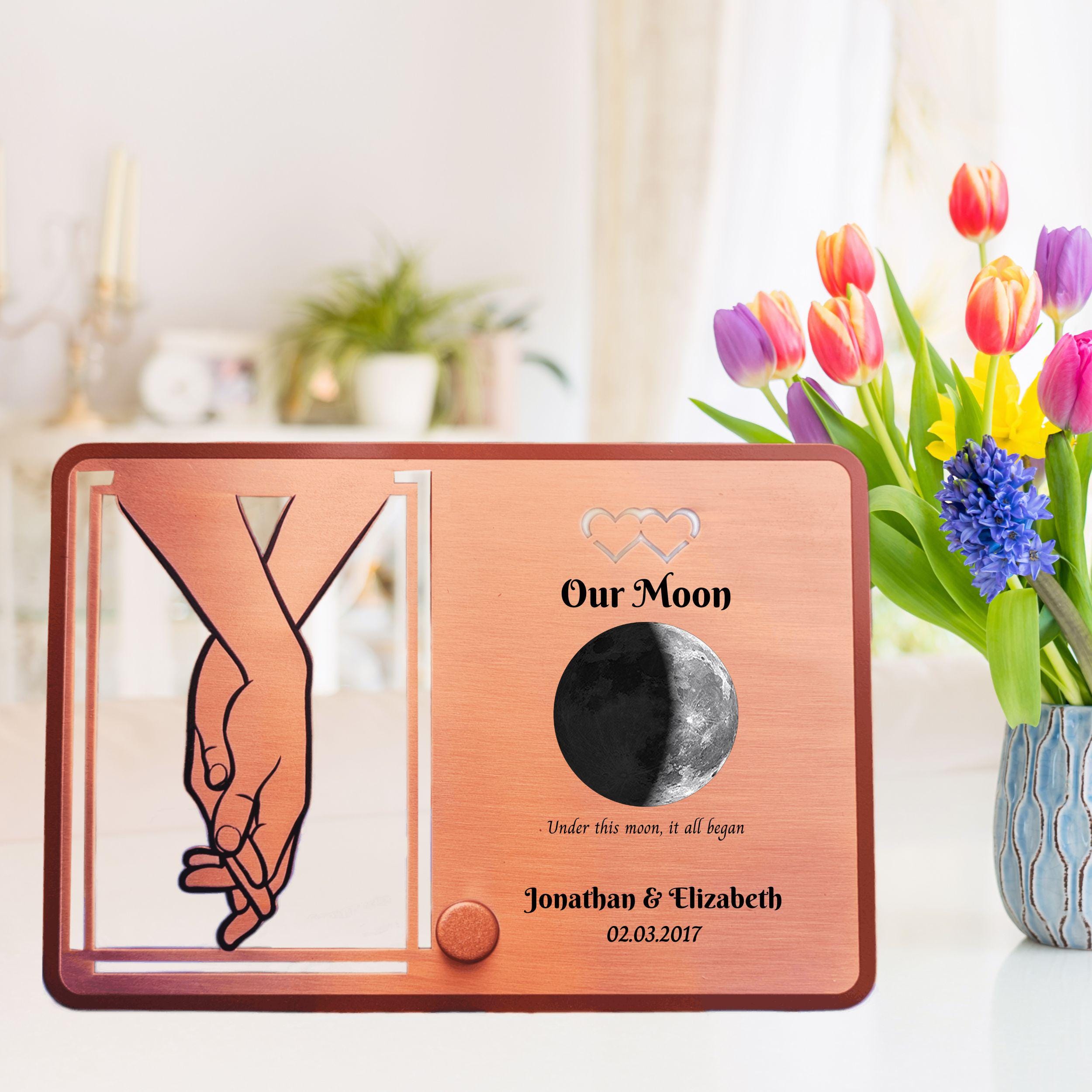 Our Moon 7th Wedding Anniversary 22nd anniversary Copper Frame Rowdy Robin