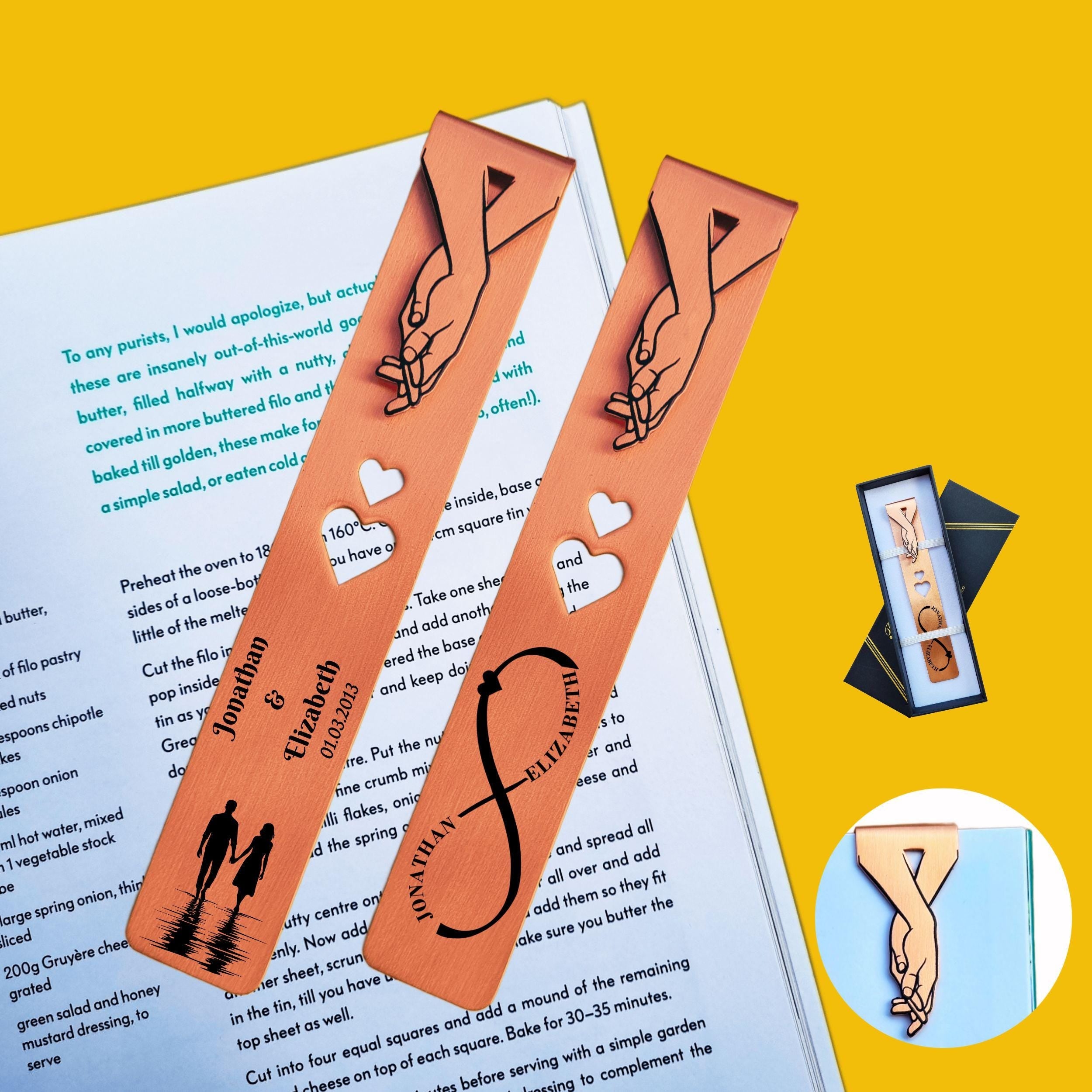 Infinite Love 7th Wedding anniversary Copper bookmark 22nd anniversary Rowdy Robin