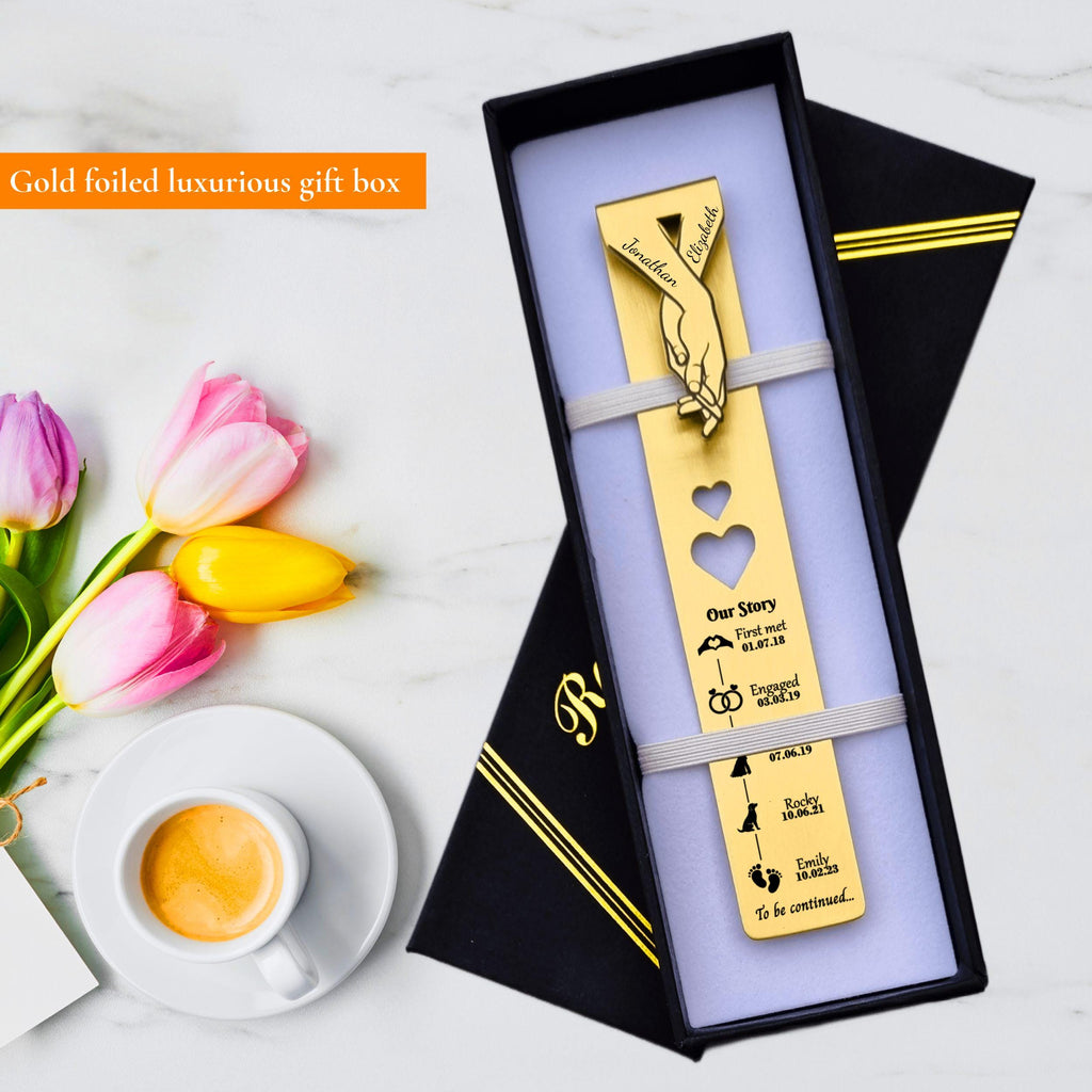 Our Story 21st Wedding Anniversary Brass Bookmark Rowdy Robin