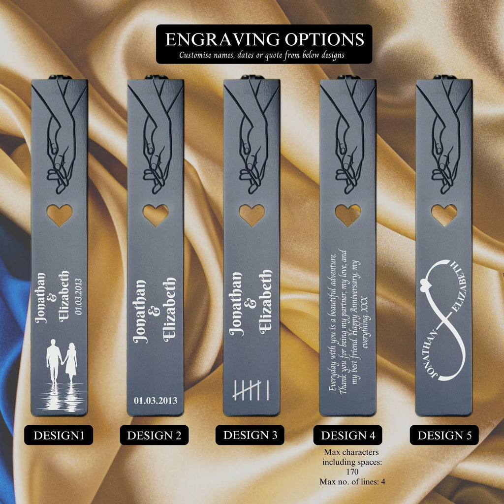 Infinite Love 6th Wedding anniversary Iron Anniversary bookmark with heart Rowdy Robin