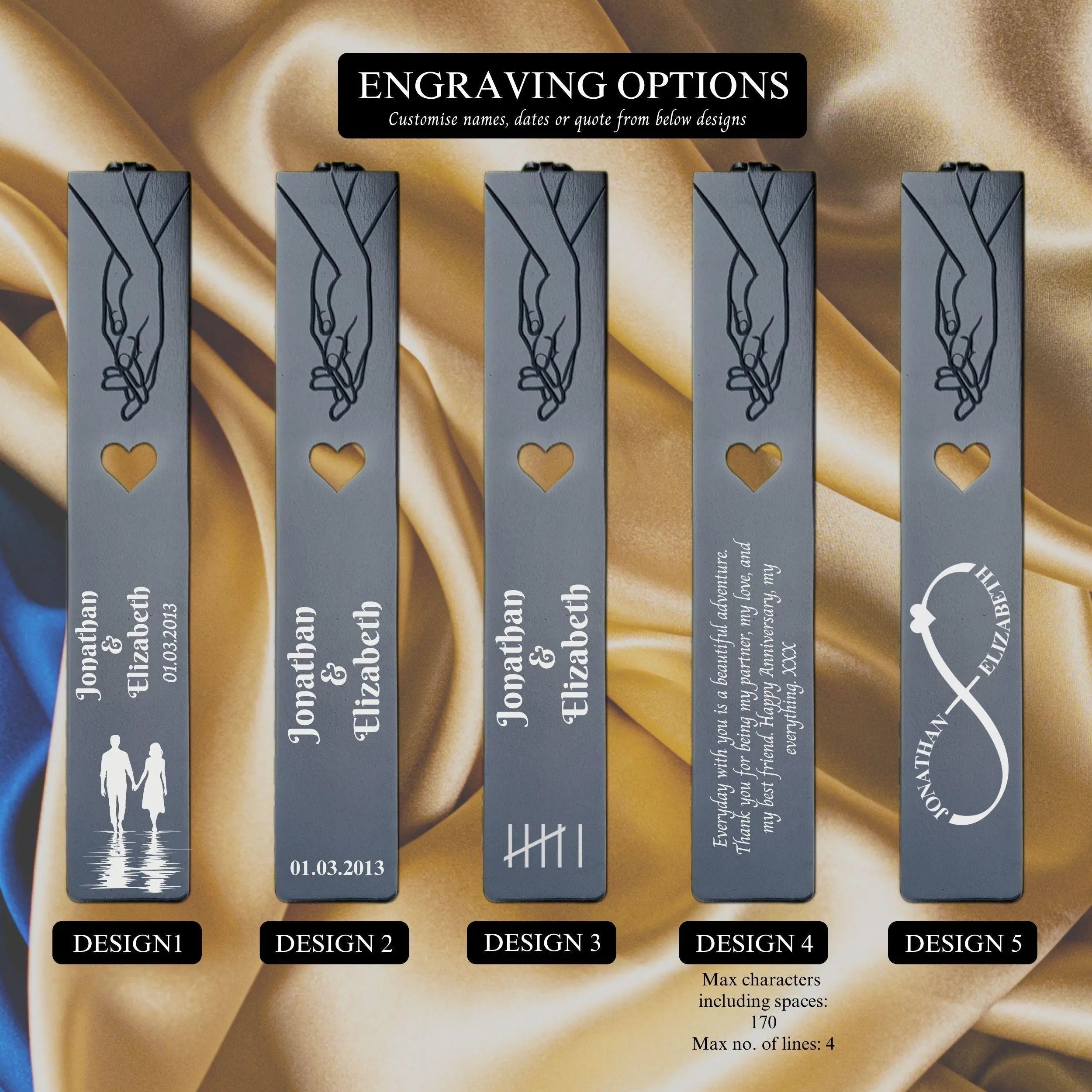 Infinite Love 6th Wedding anniversary Iron Anniversary bookmark with heart Rowdy Robin