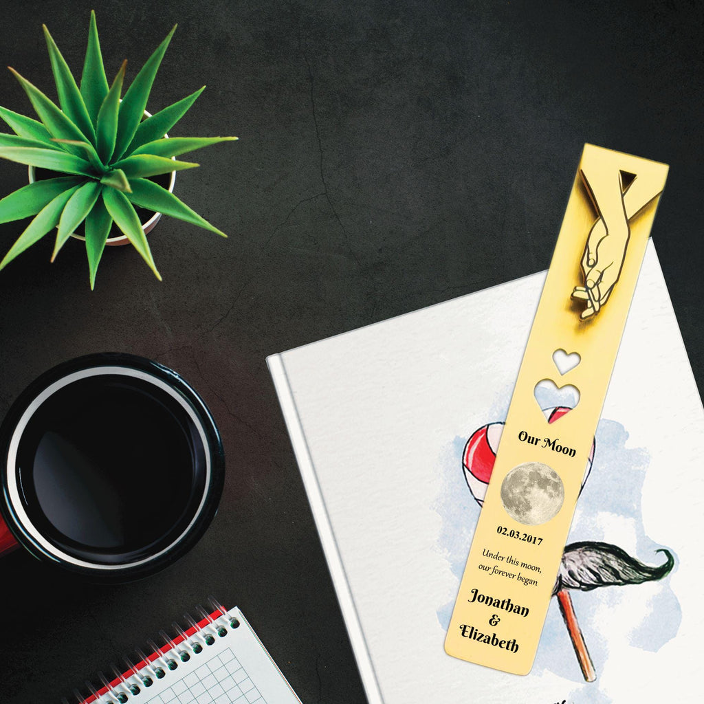Our Moon 21st Wedding Anniversary Brass Bookmark Rowdy Robin