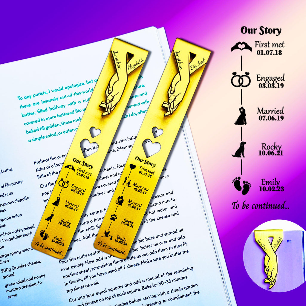 Our Story 21st Wedding Anniversary Brass Bookmark Rowdy Robin