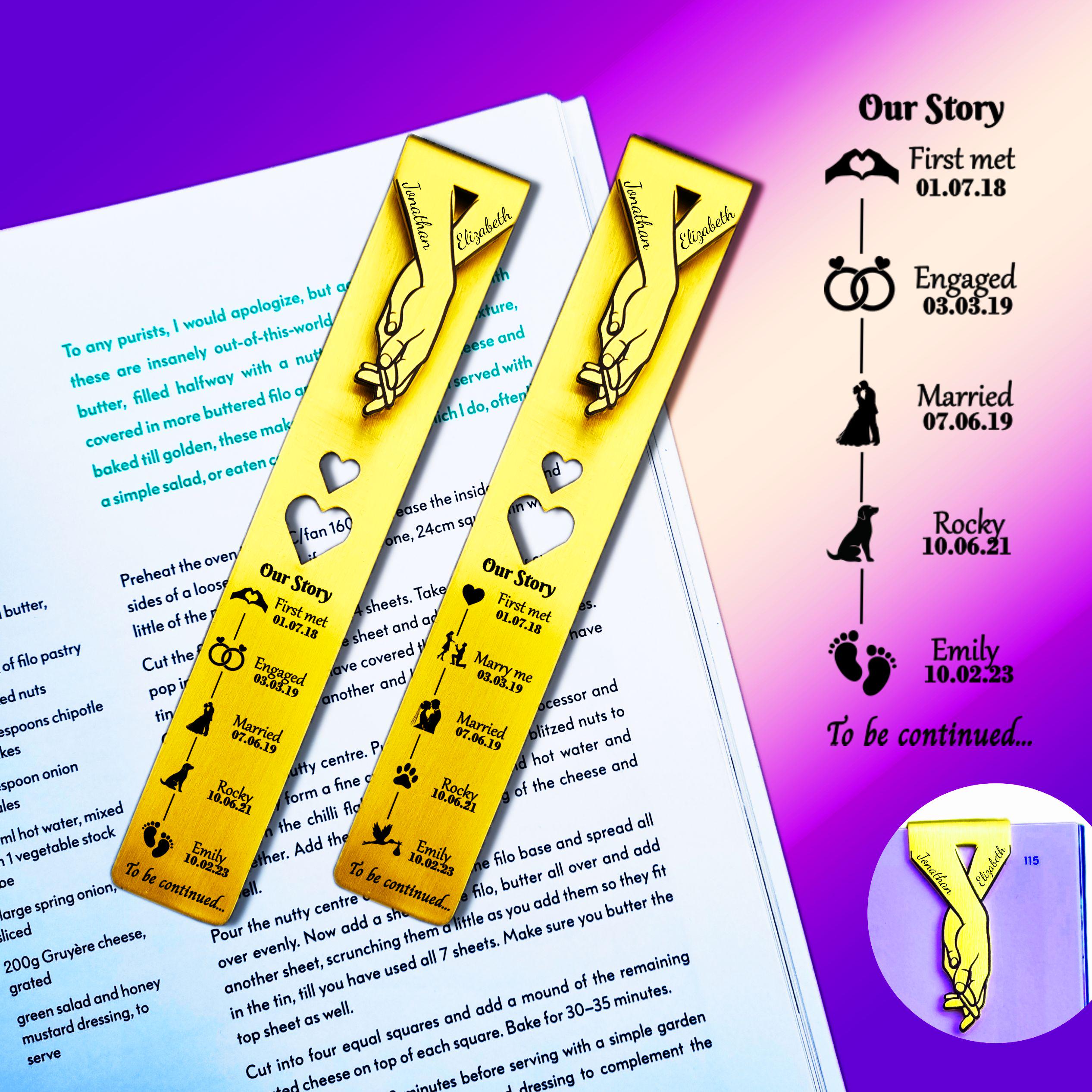 Our Story 21st Wedding Anniversary Brass Bookmark Rowdy Robin