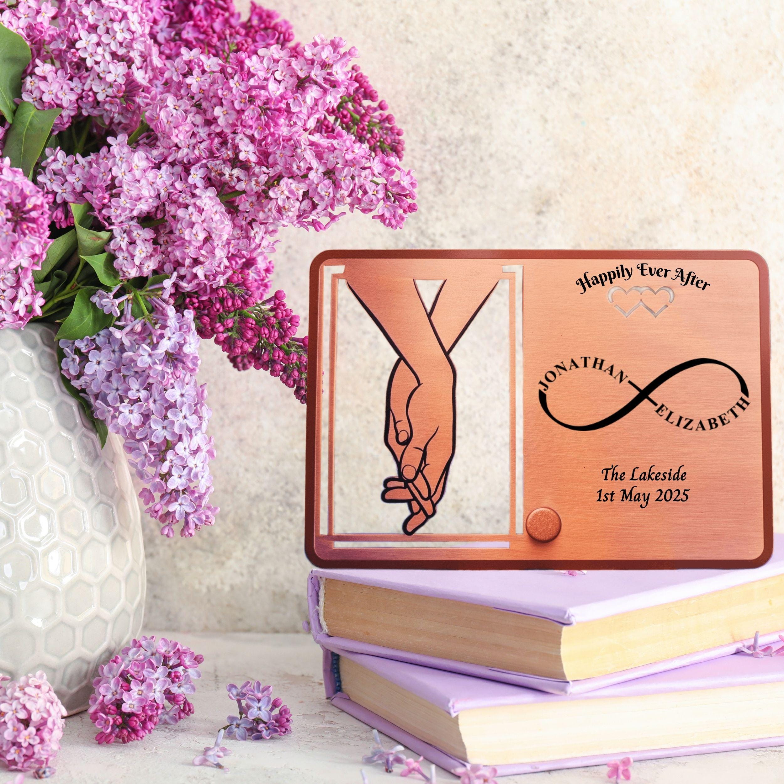 Infinite love Personalised Wedding Gift for couple Copper Frame Rowdy Robin