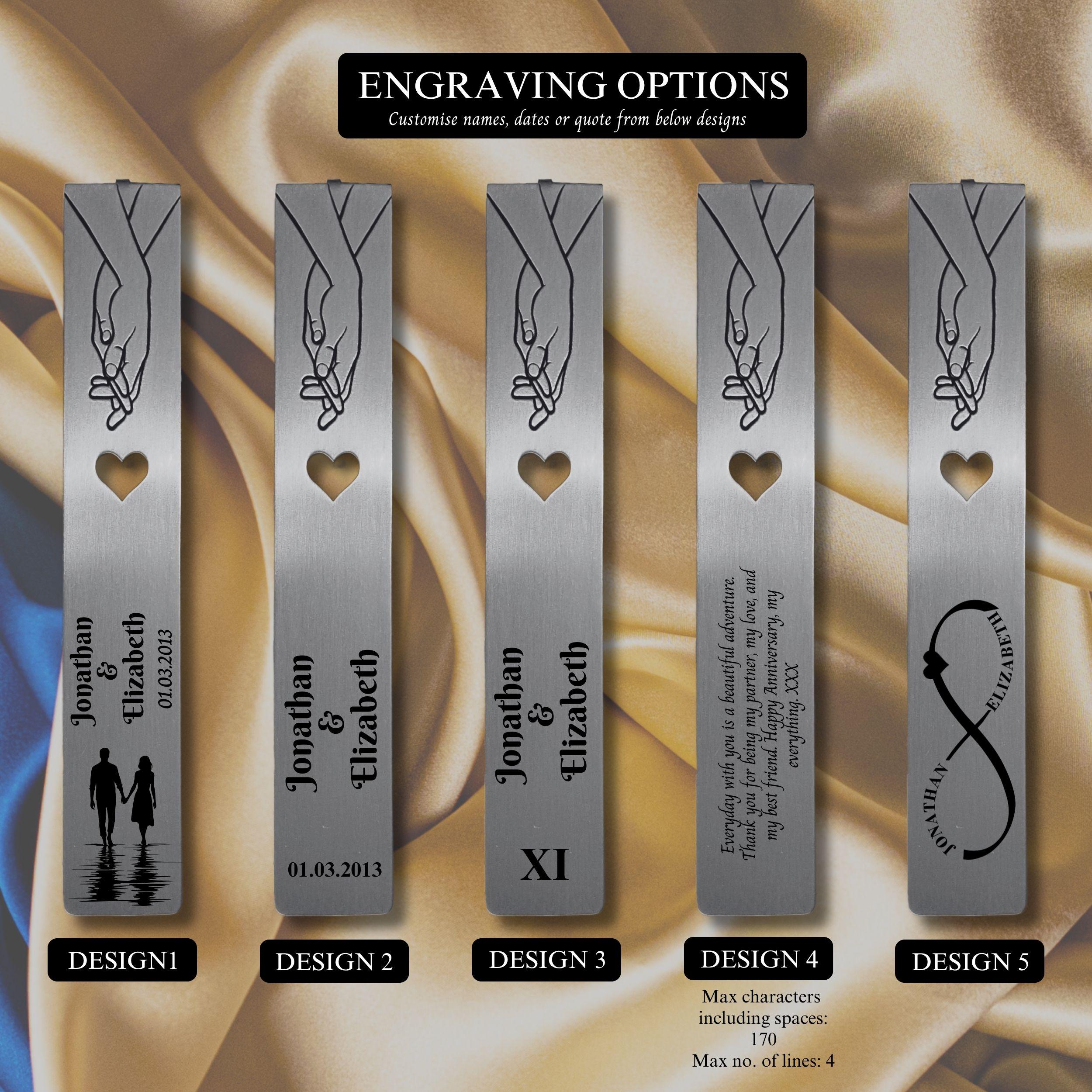 Infinite love 11th Wedding Anniversary Steel Anniversary Bookmark with Heart Rowdy Robin