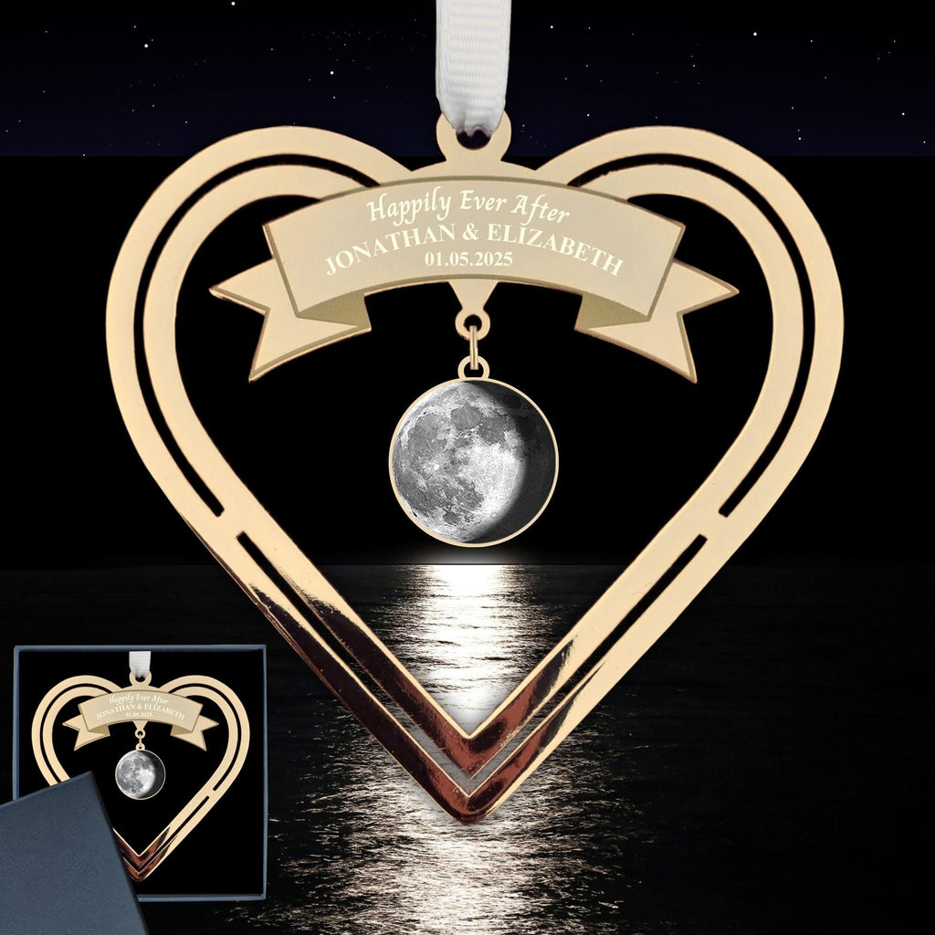 Wedding Moon Personalised Wedding Gift for couple Real Gold Plated Present Rowdy Robin