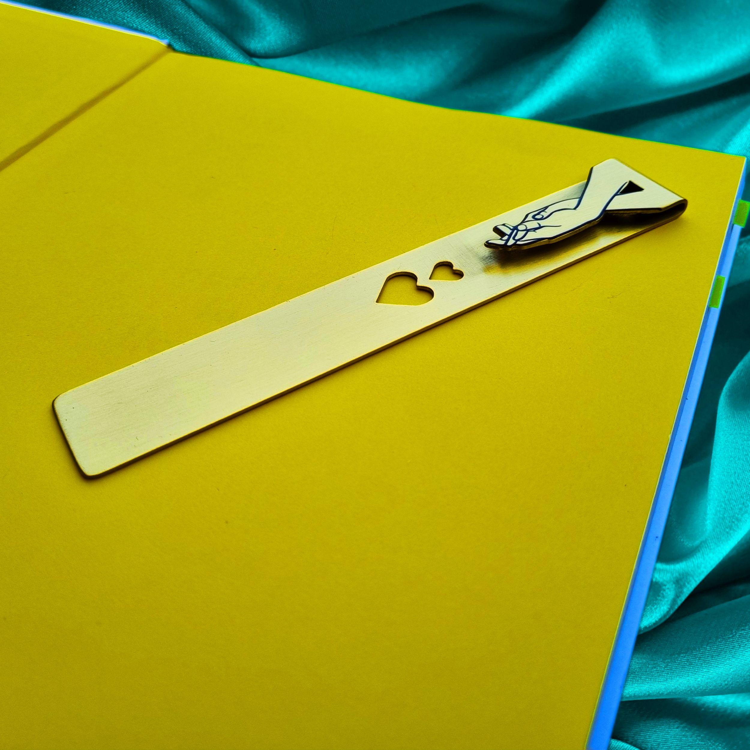 Silhouette 21st Wedding Anniversary Brass Bookmark Rowdy Robin