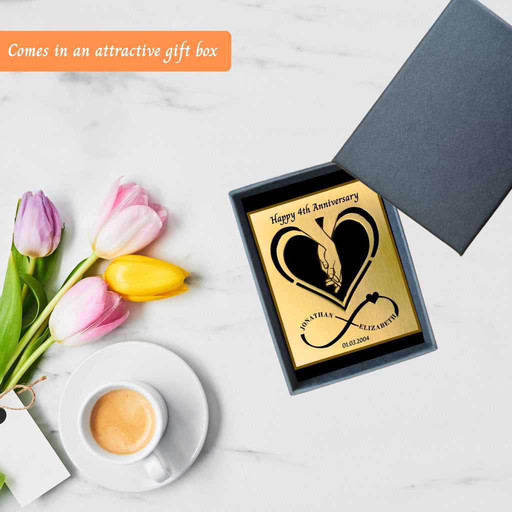 Personalised Wedding Anniversary gift mantelpiece Anniversary Present for couple Rowdy Robin